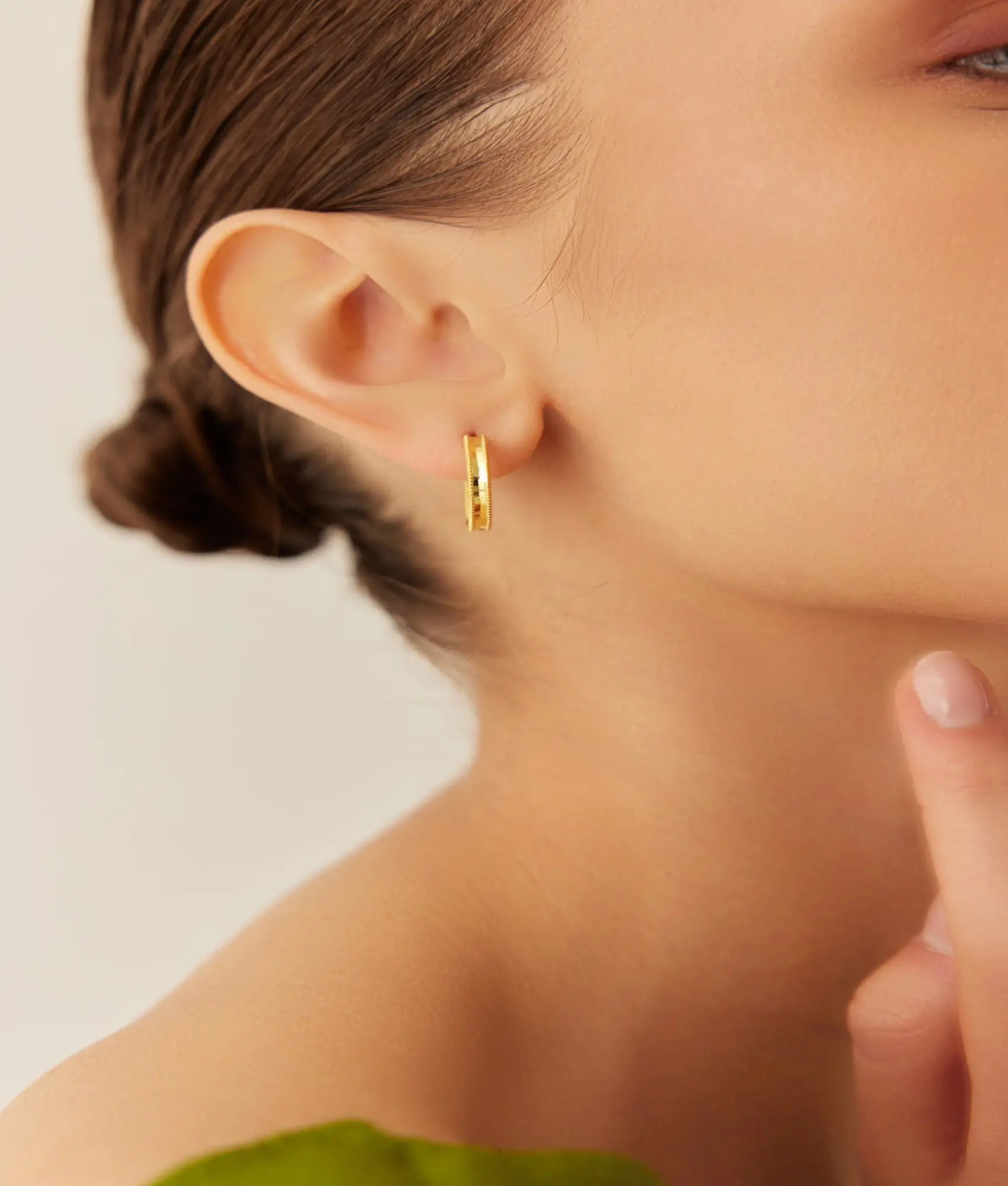 14 Ayar Altın Ajda Halka Küpe 1,8 cm