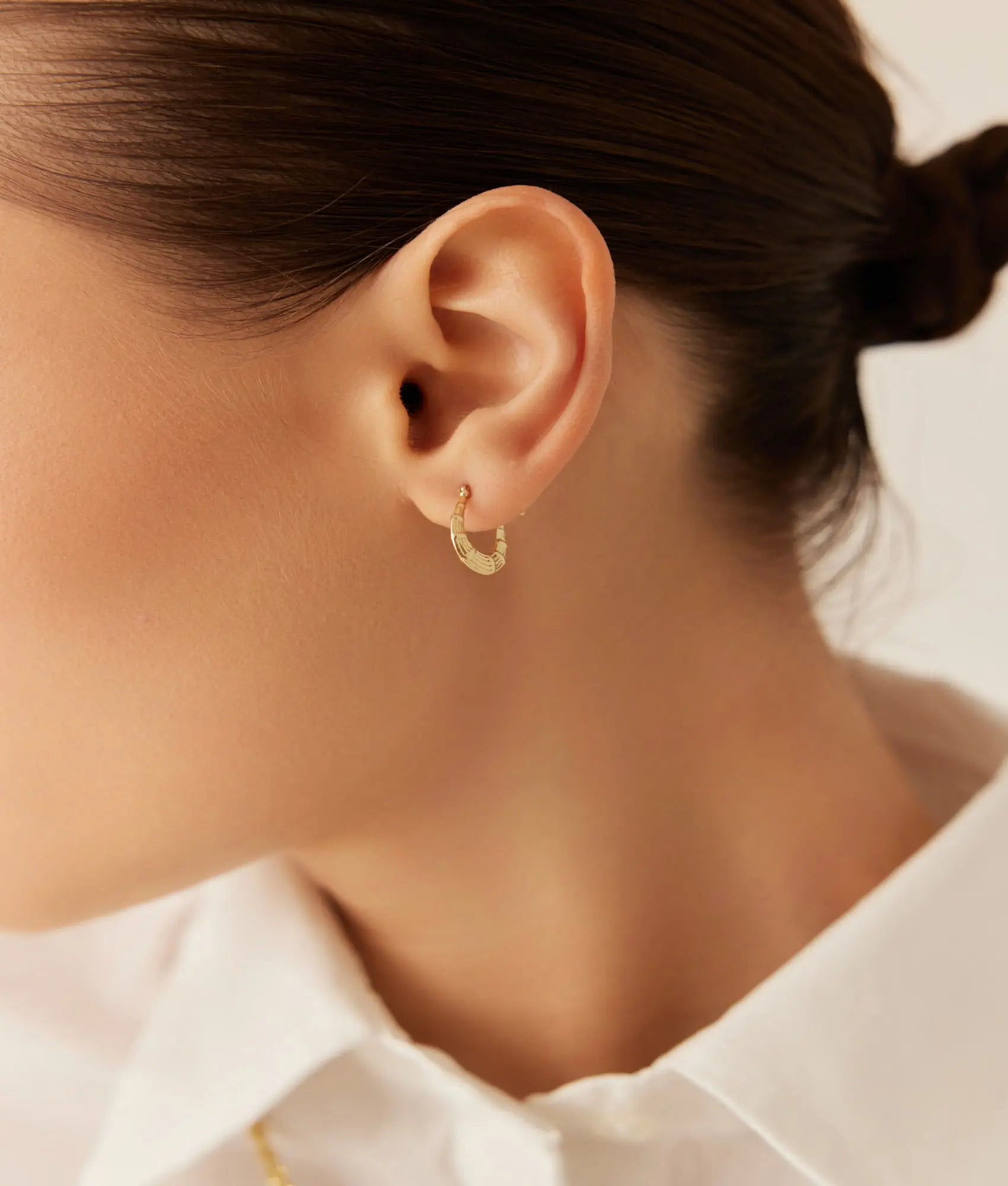 14 Ayar Altın Bambu Halka Küpe