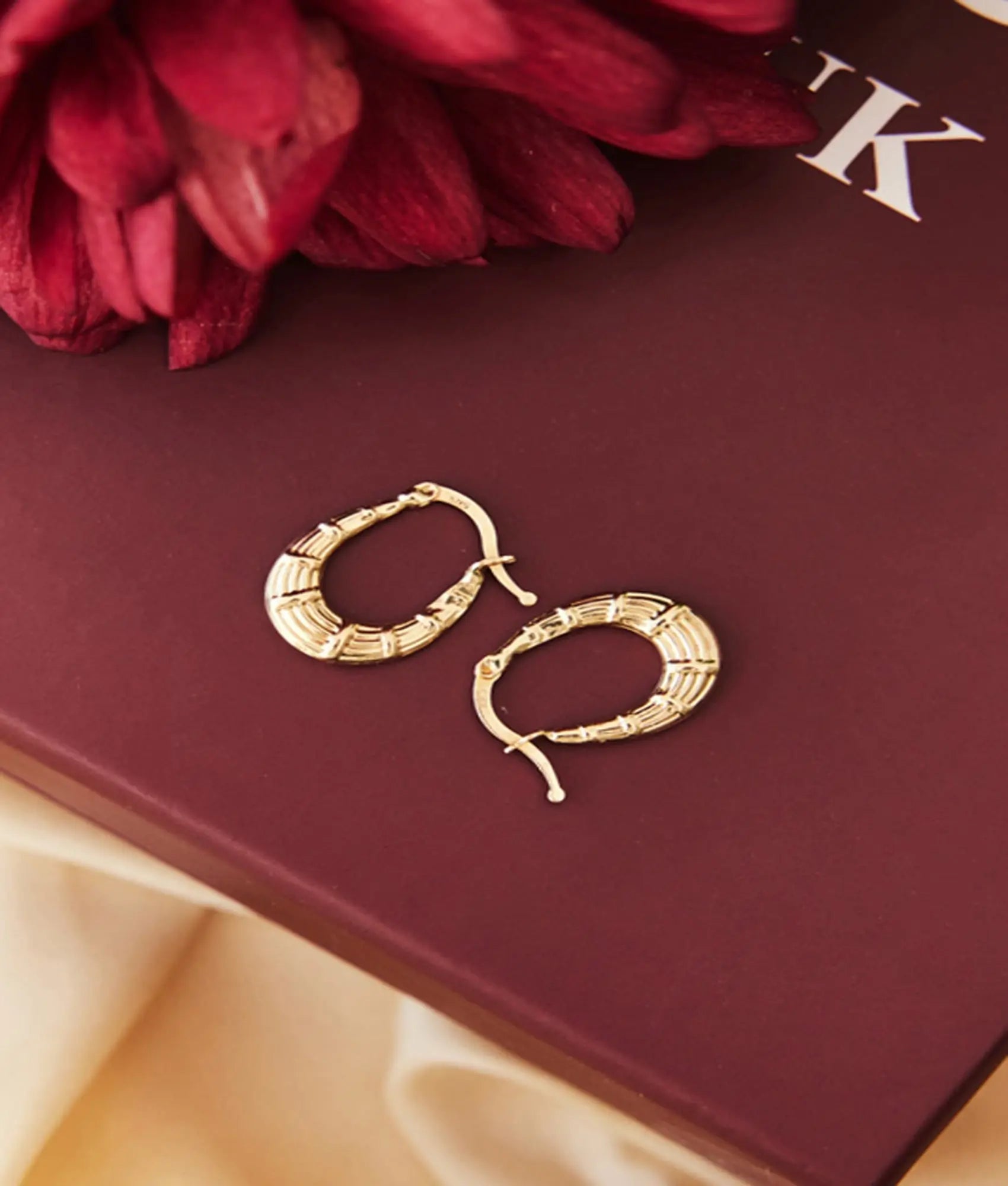 14 Ayar Altın Bambu Halka Küpe