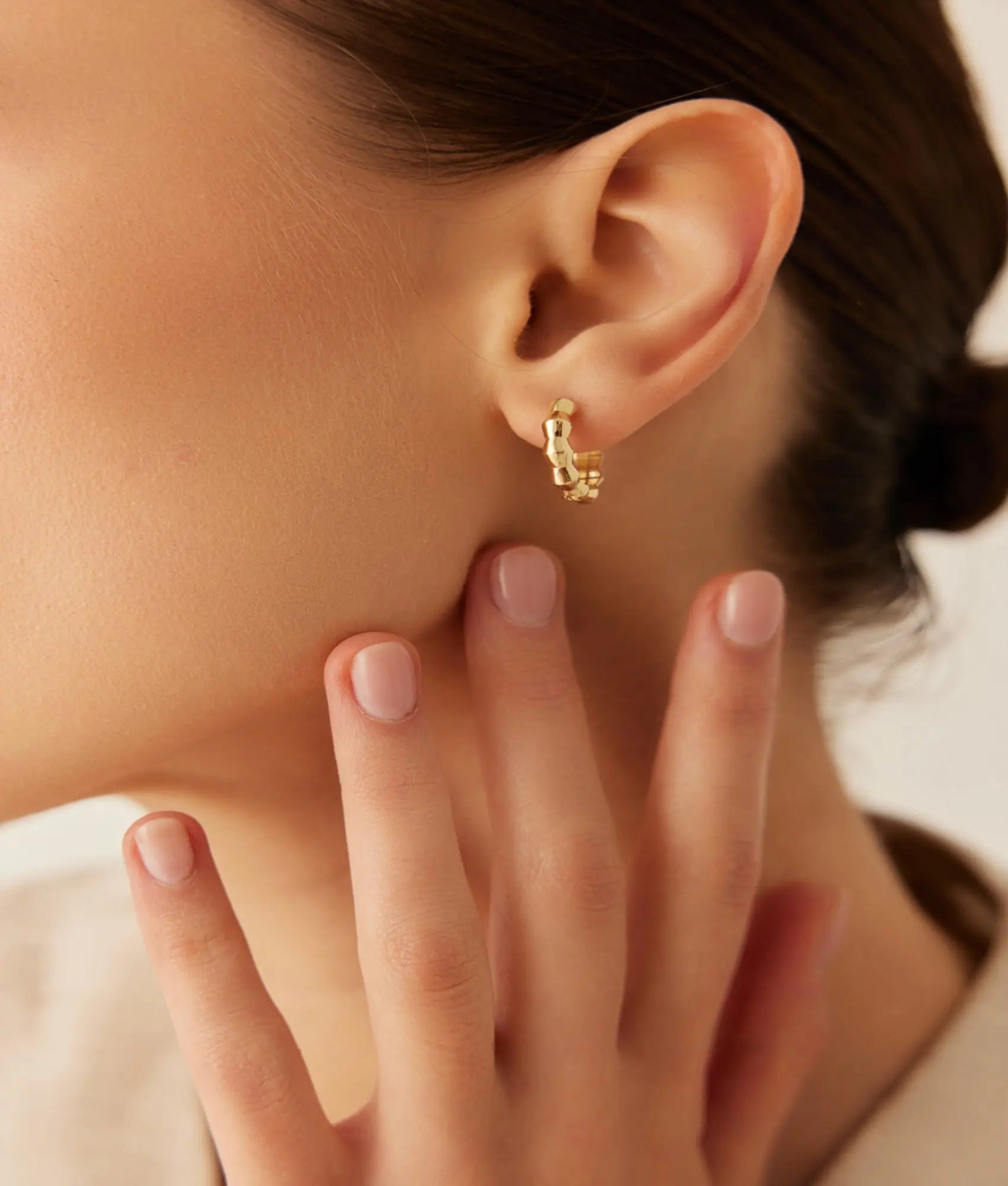 14 Ayar Altın Boğum Halka Küpe