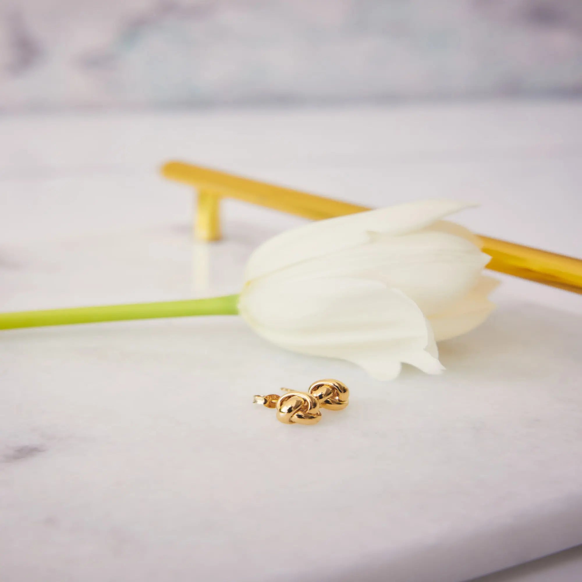 14 Ayar Altın Düğüm Küpe 0,8 Cm