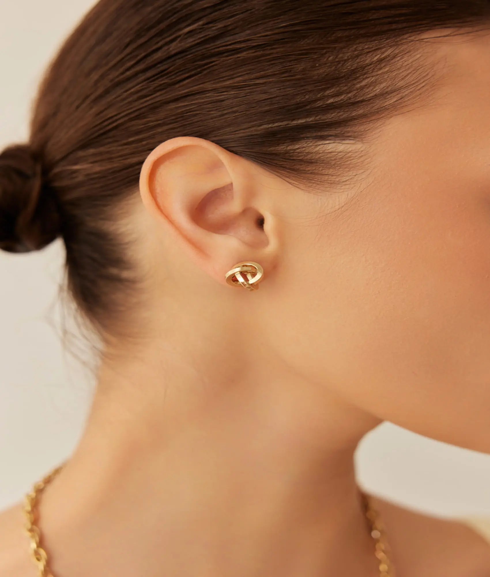 14 Ayar Altın Düğüm Küpe 1,2 cm