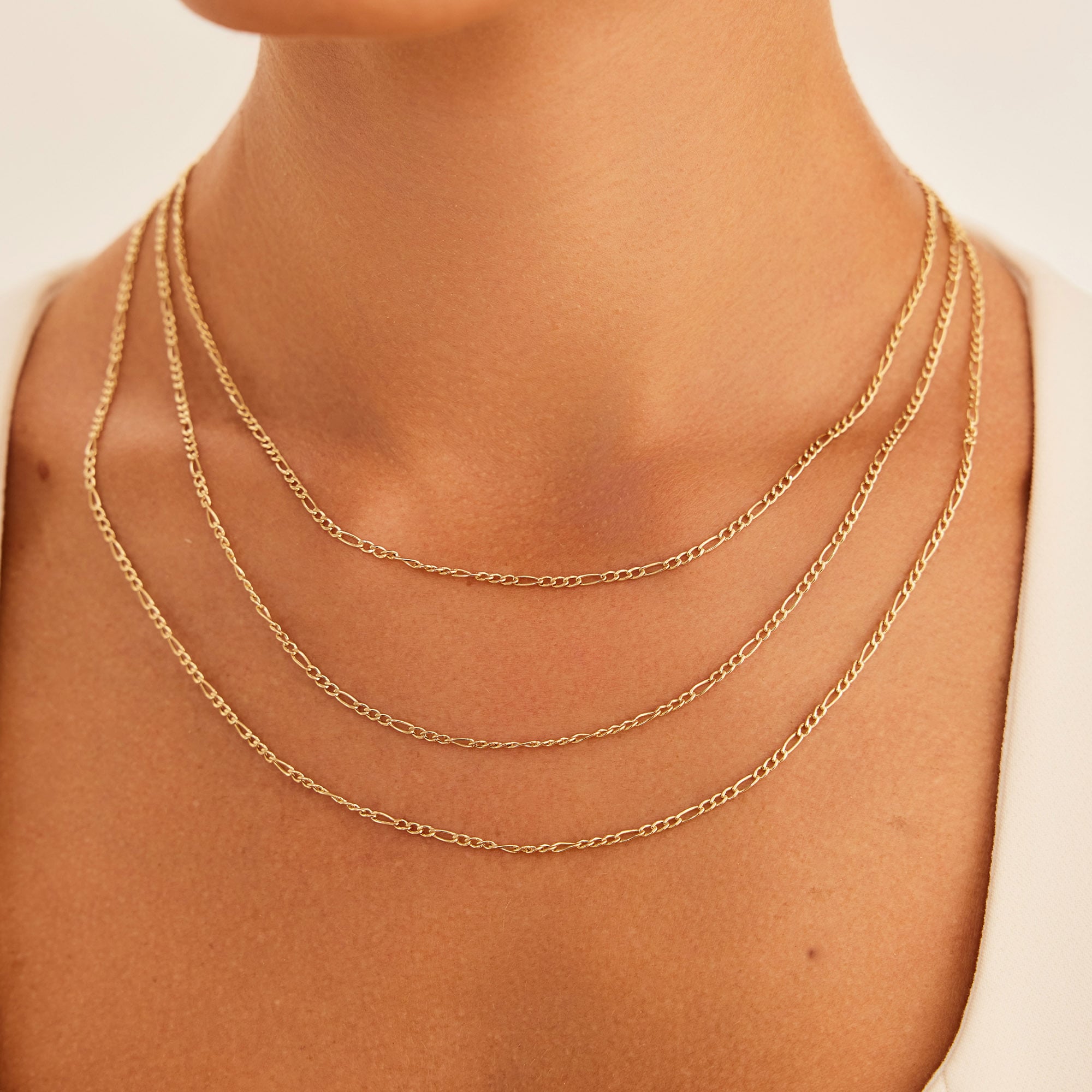 14 Ayar Altın Figaro Altın Zincir 2,10 mm