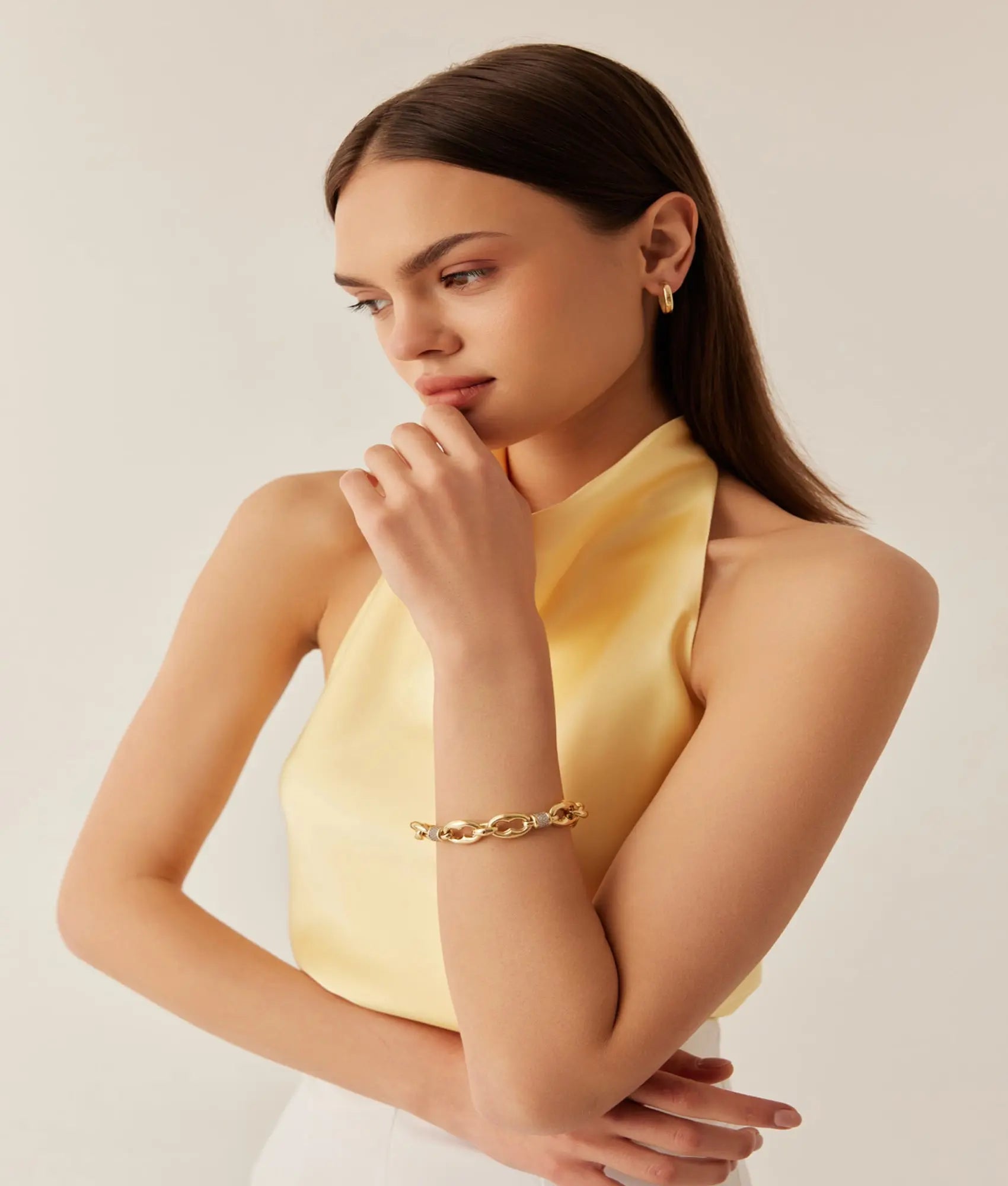 14 Ayar Altın Güç Halkası Bileklik