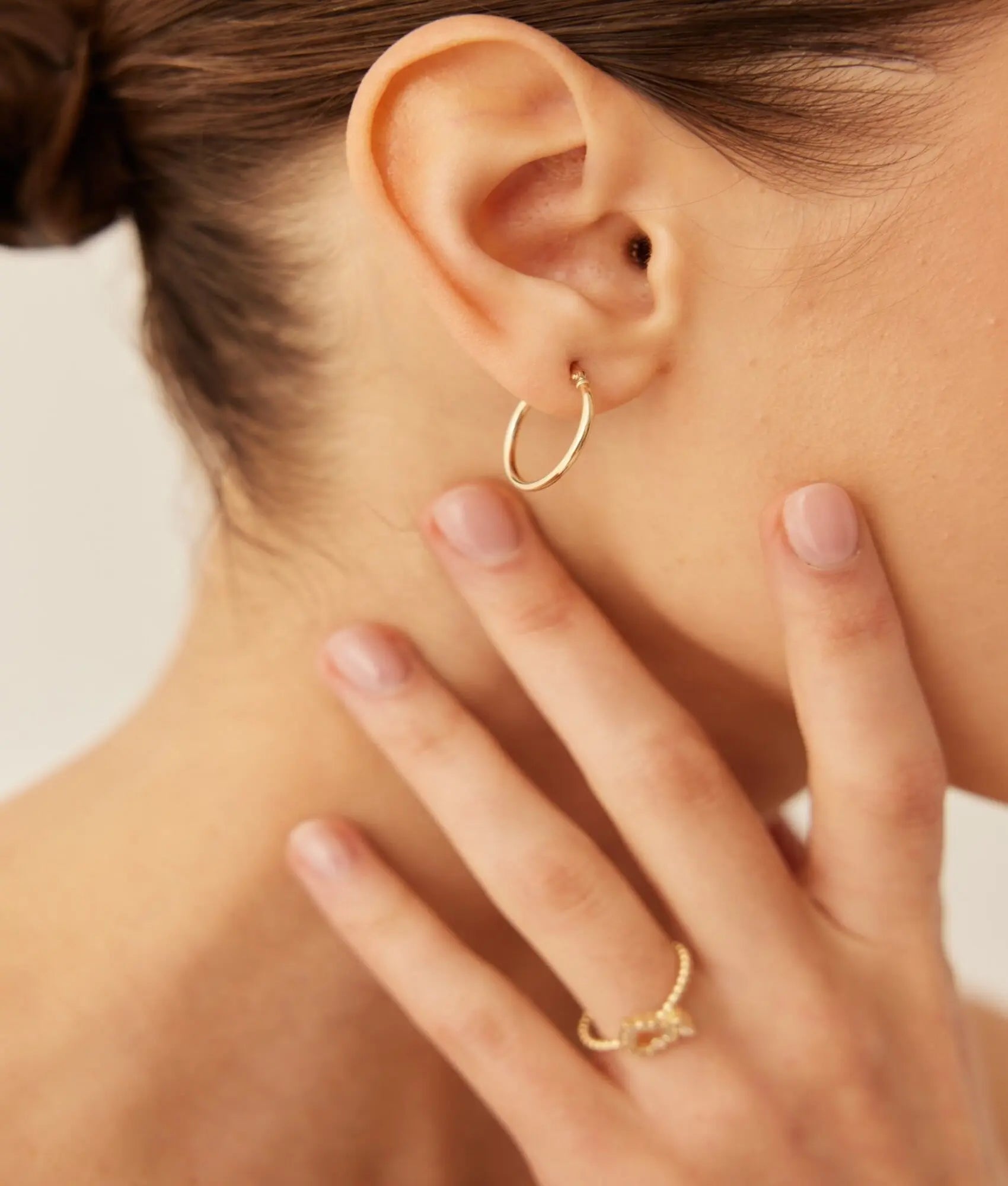 14 Ayar Altın Halka Küpe 1,4 cm