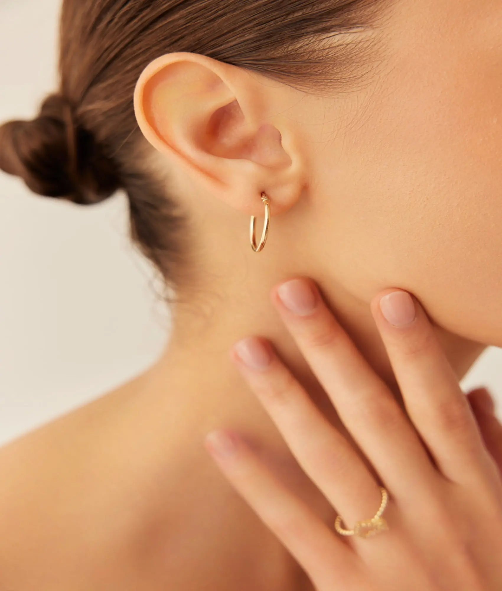 14 Ayar Altın Halka Küpe 1,4 cm