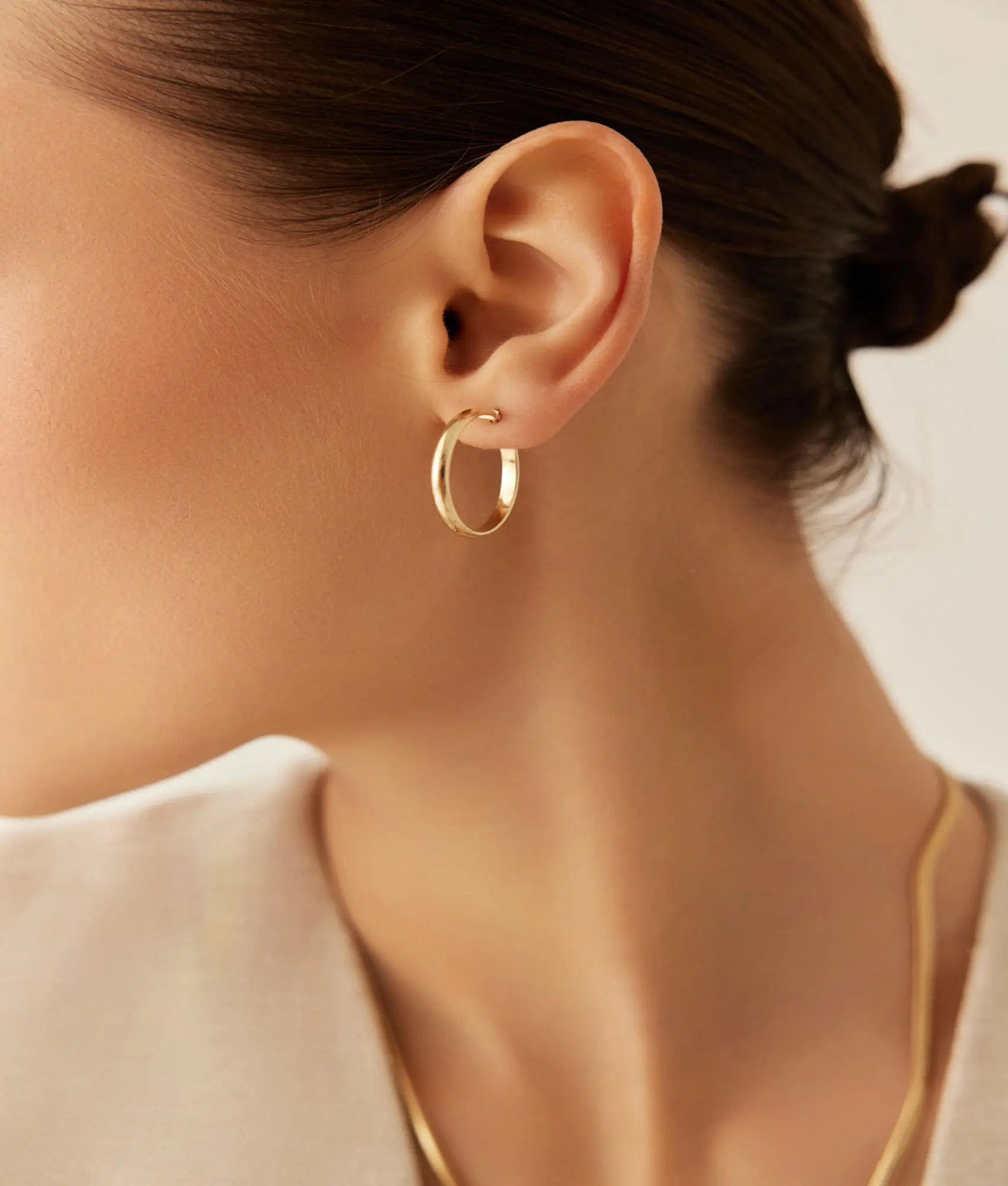 14 Ayar Altın Halka Küpe 2,4 cm