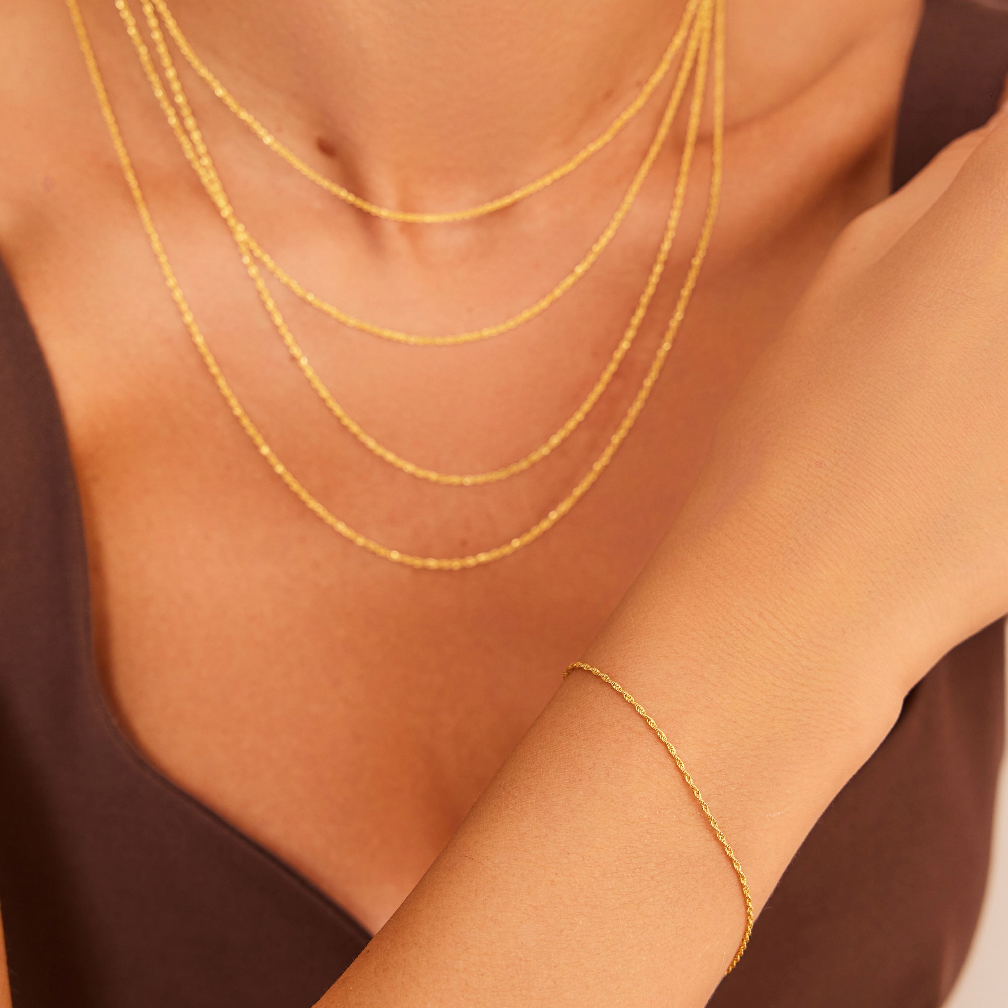 14 Ayar Altın İnce Halat Bileklik 1,20 Mm