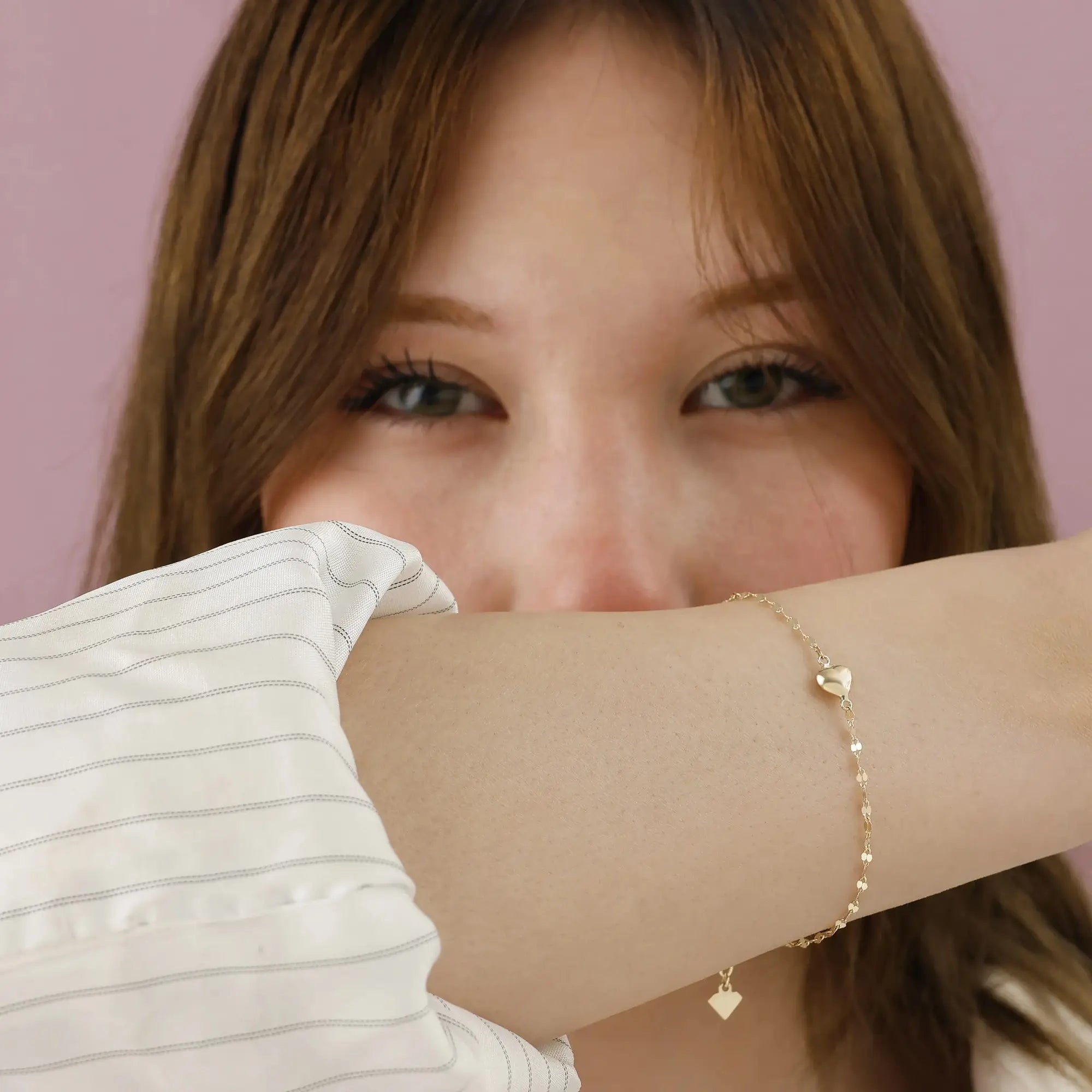 14 Ayar Altın Kalp Figür Bileklik