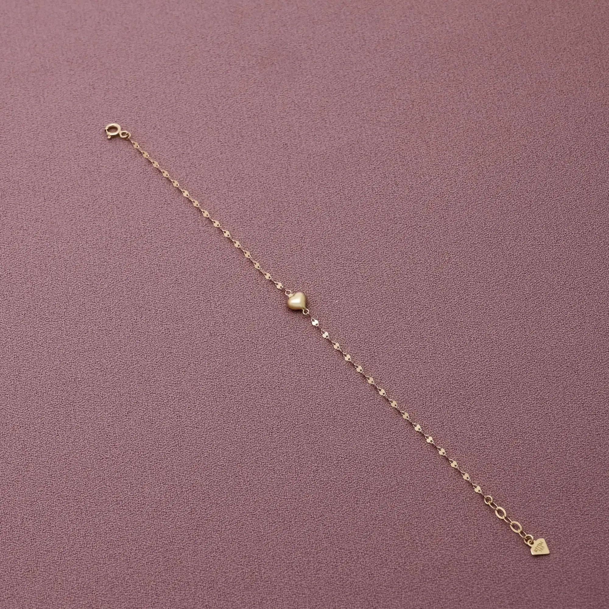 14 Ayar Altın Kalp Figür Bileklik