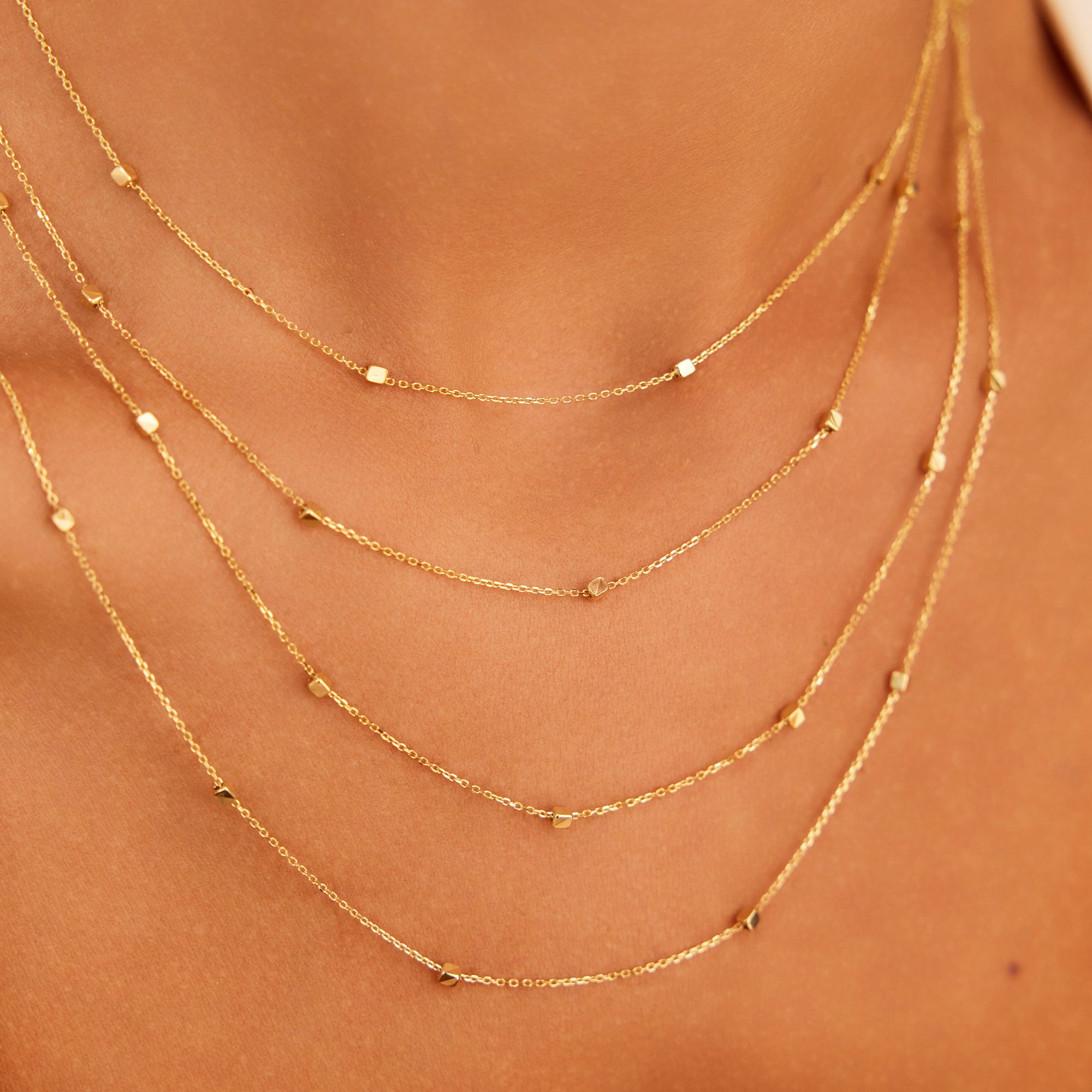 14 Ayar Altın Küp Zincir