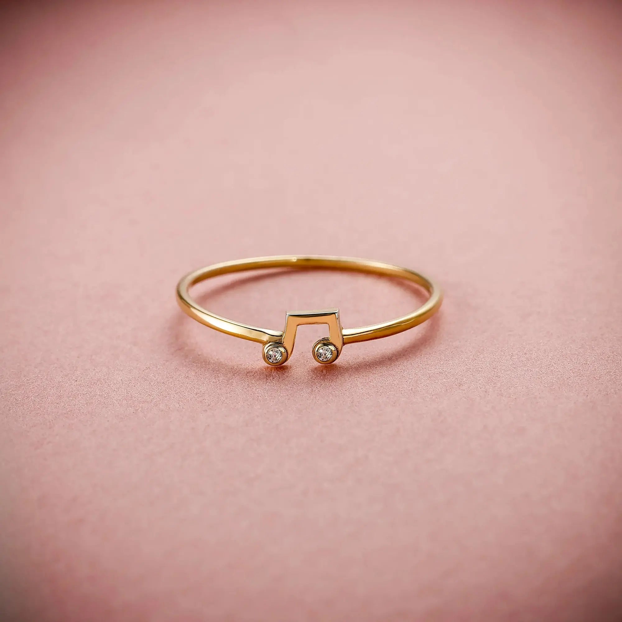 14 Ayar Altın Nota Mini Yüzük