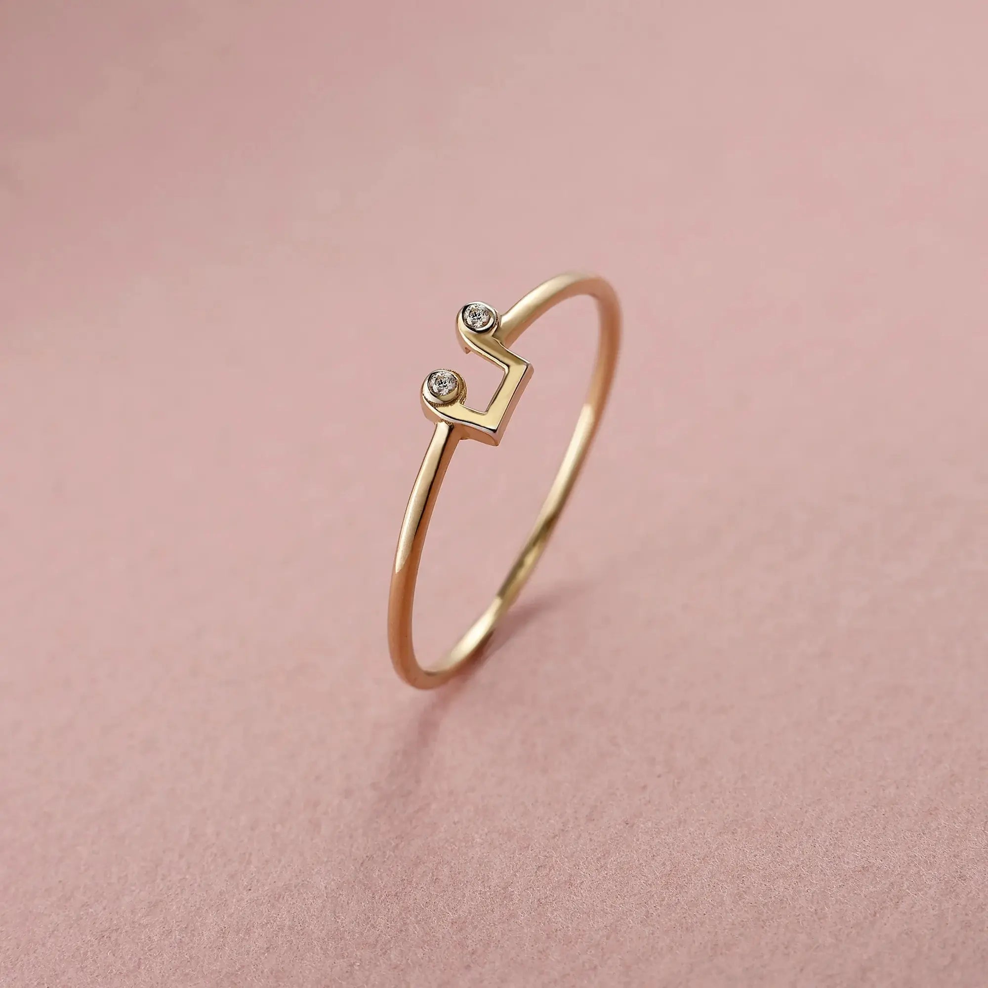 14 Ayar Altın Nota Mini Yüzük