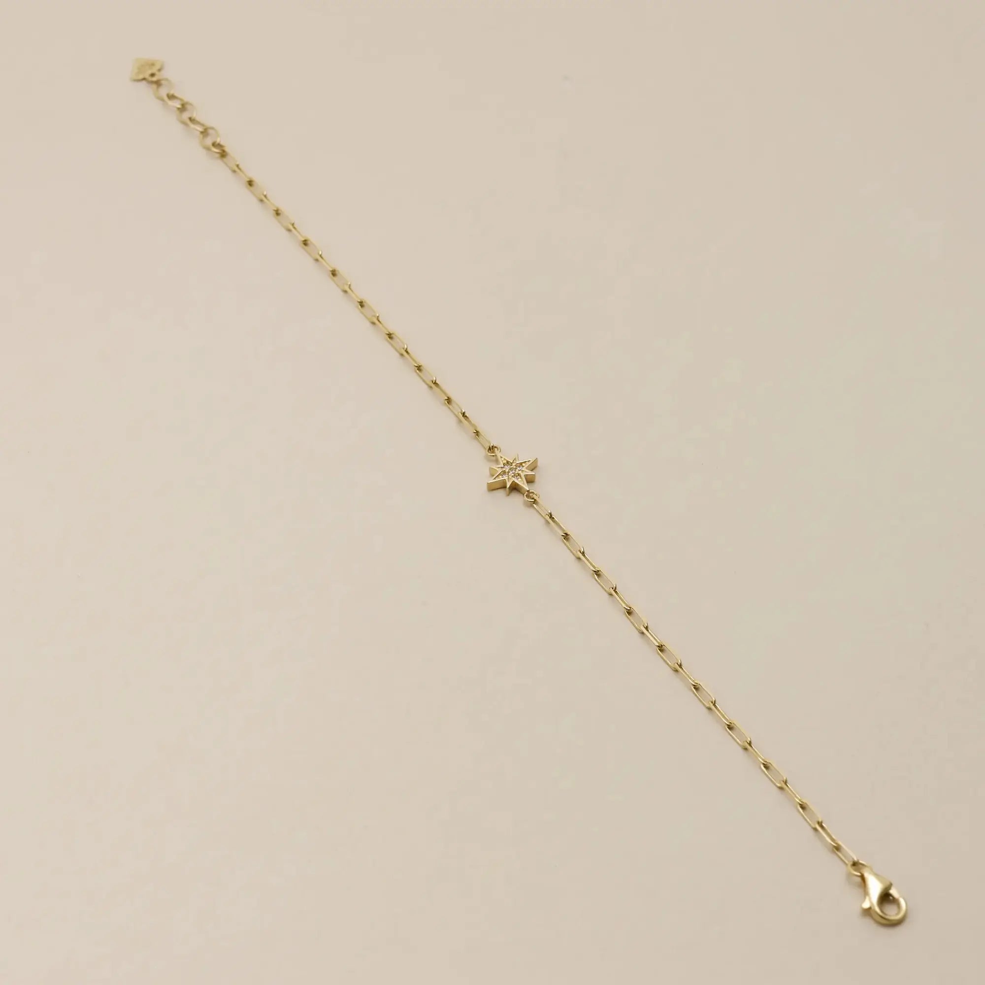 14 Ayar Altın Parıltılı Yıldız Figür Bileklik