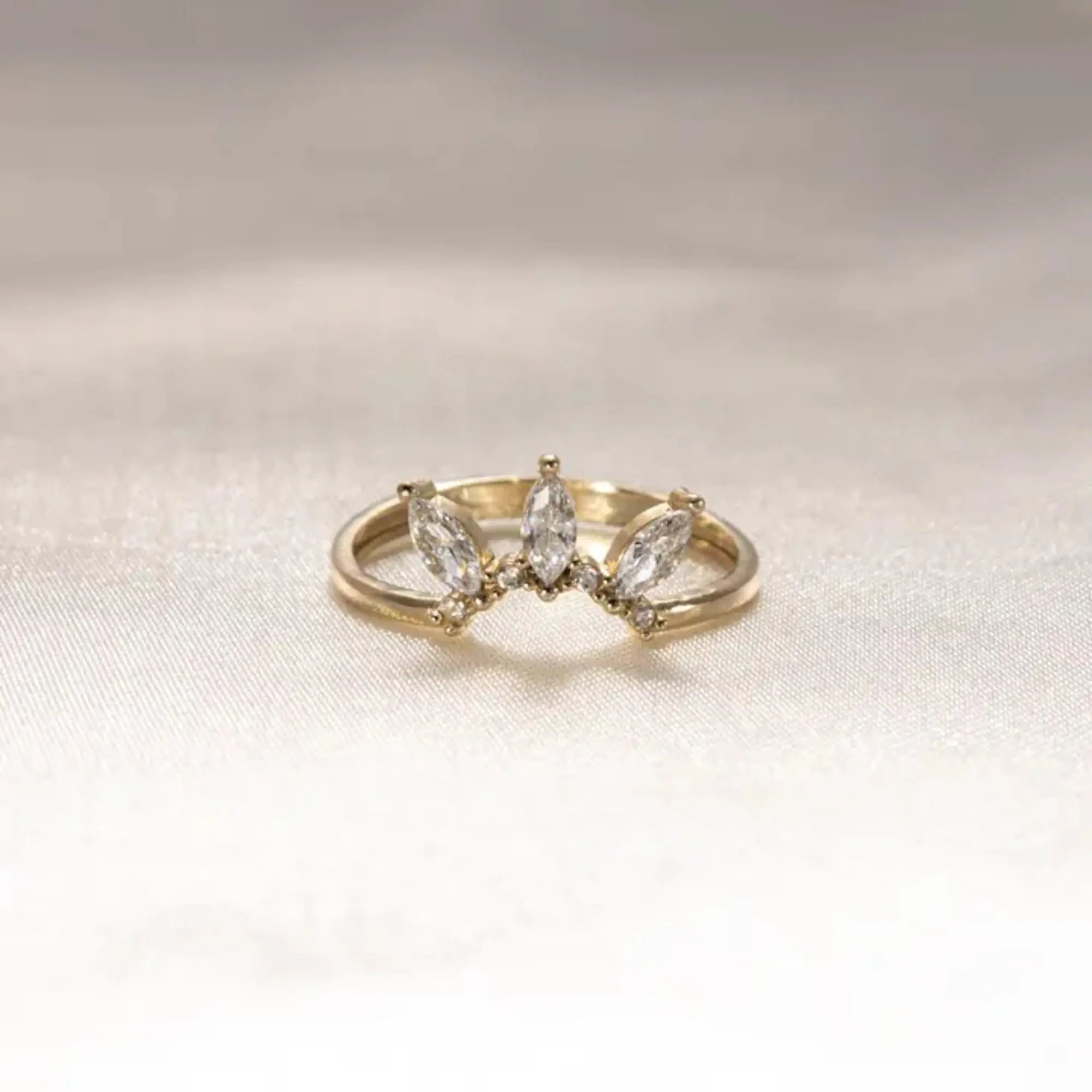 14 Ayar Altın Prenses Tacı Mini Yüzük