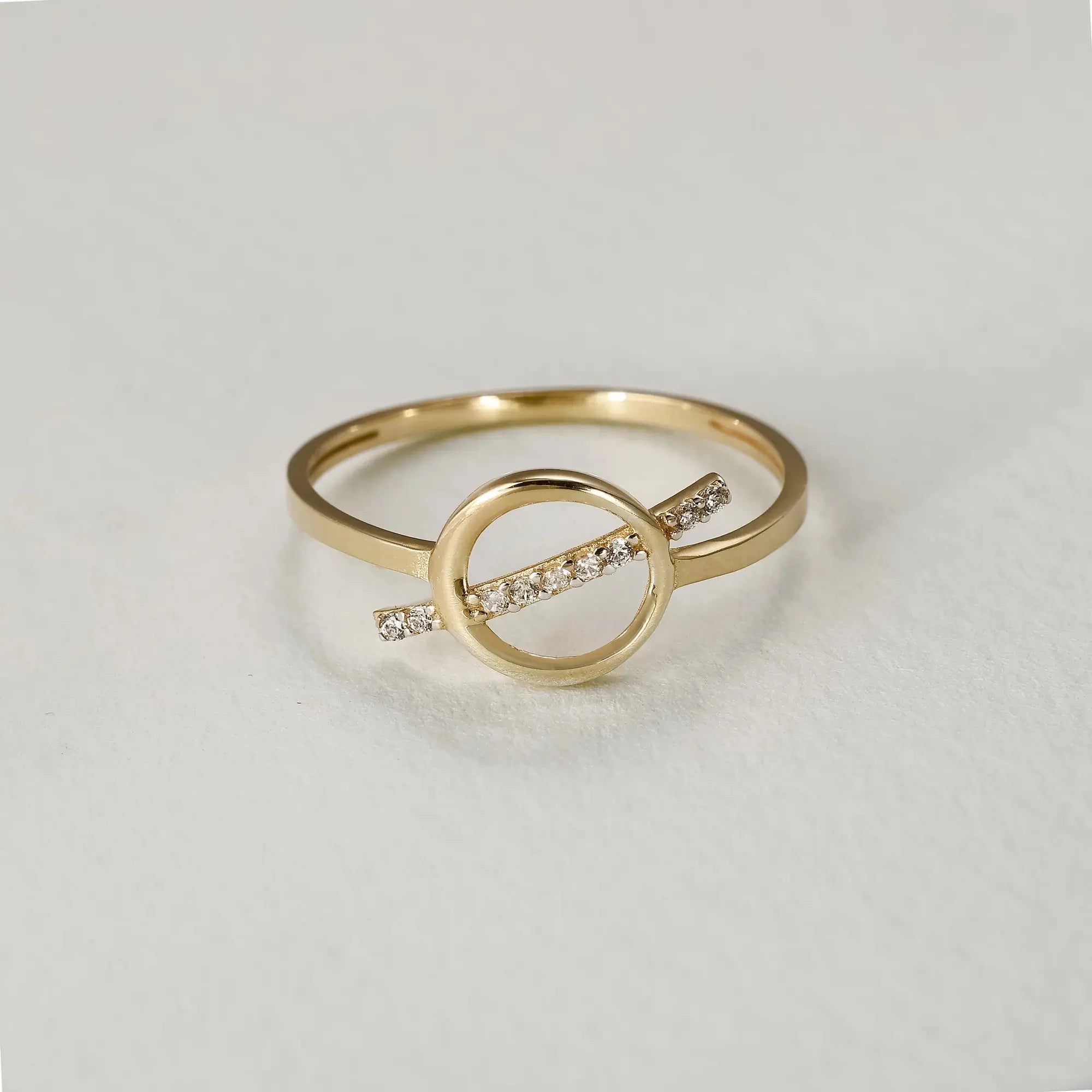 14 Ayar Altın Satürn Mini Yüzük