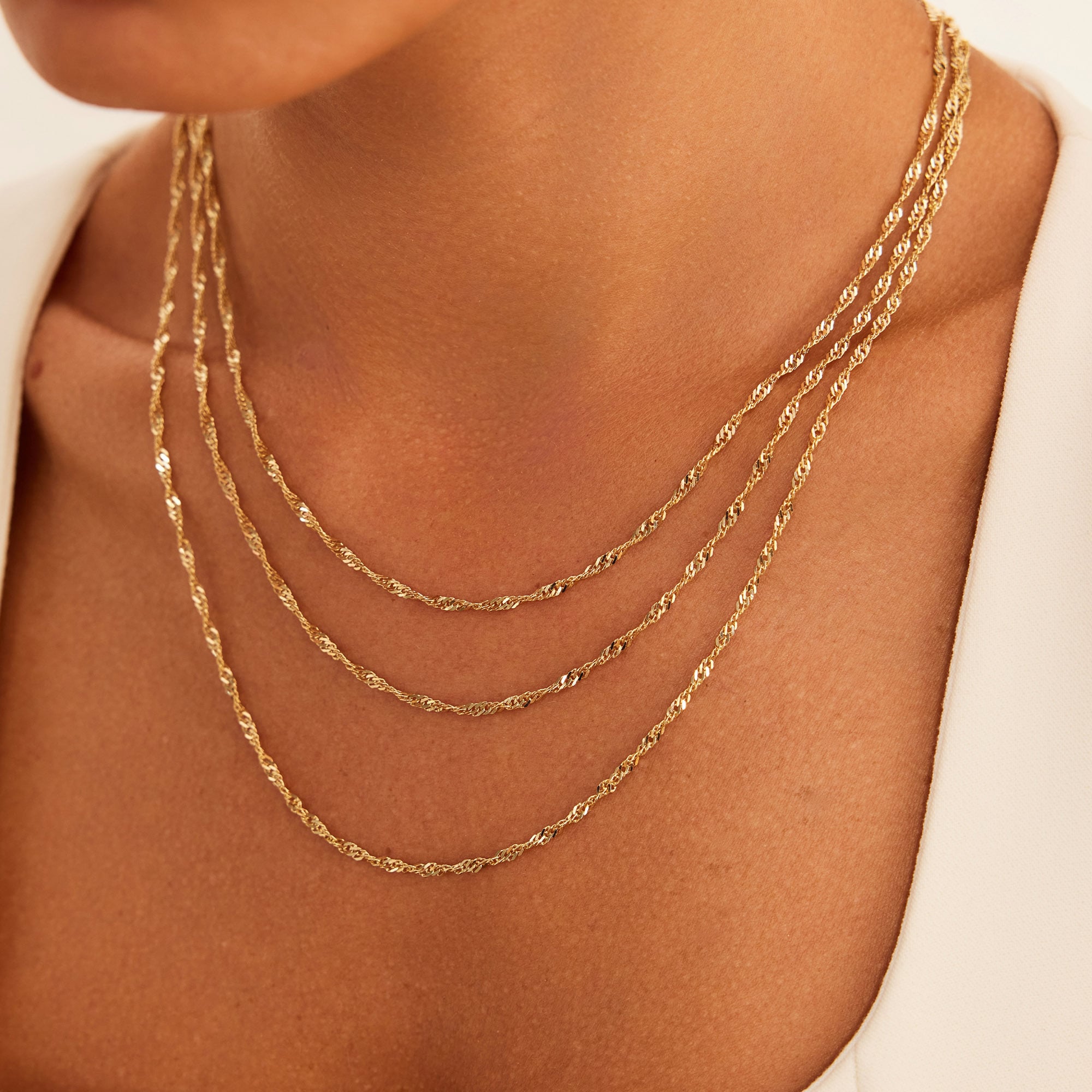 14 Ayar Altın Singapur Zincir 2,2 mm