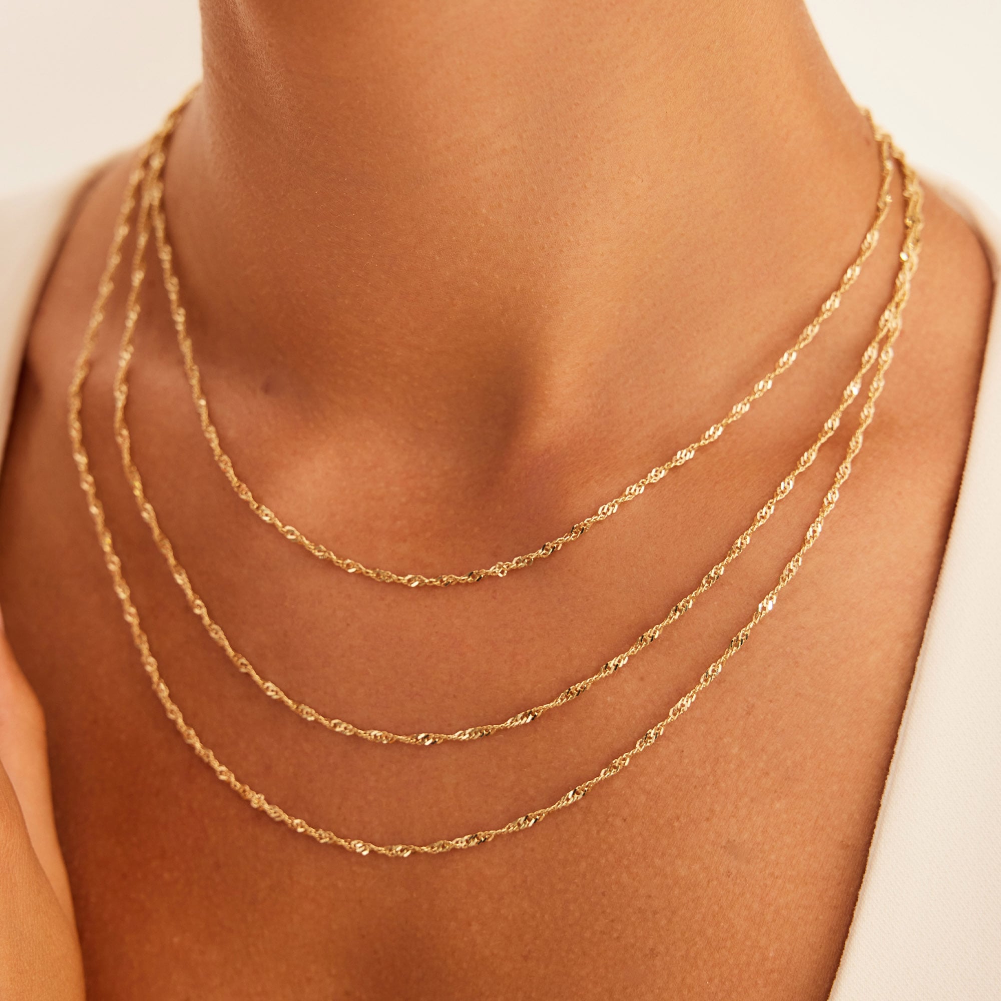 14 Ayar Altın Singapur Zincir 2 mm