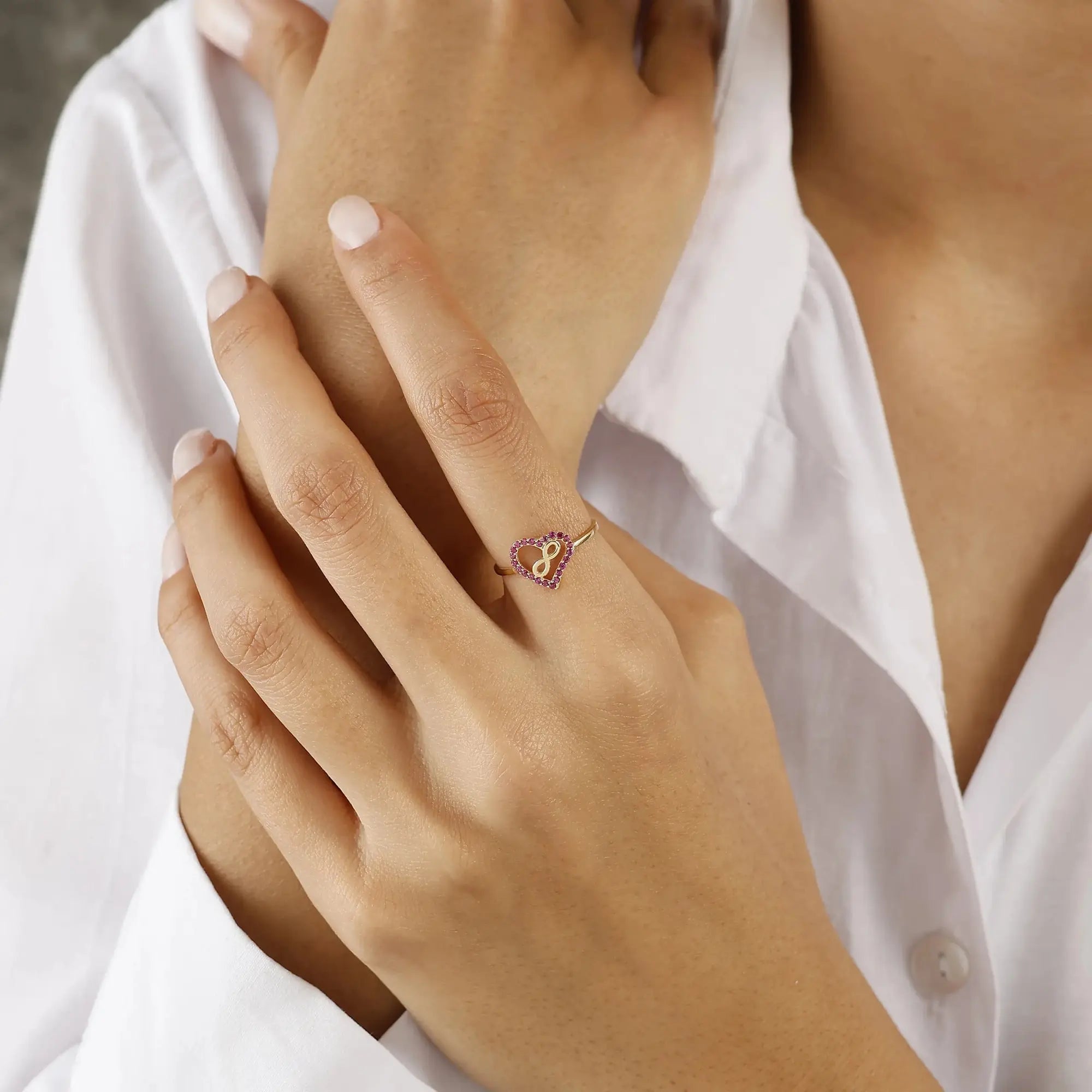 14 Ayar Altın Sonsuz Aşk Yüzük