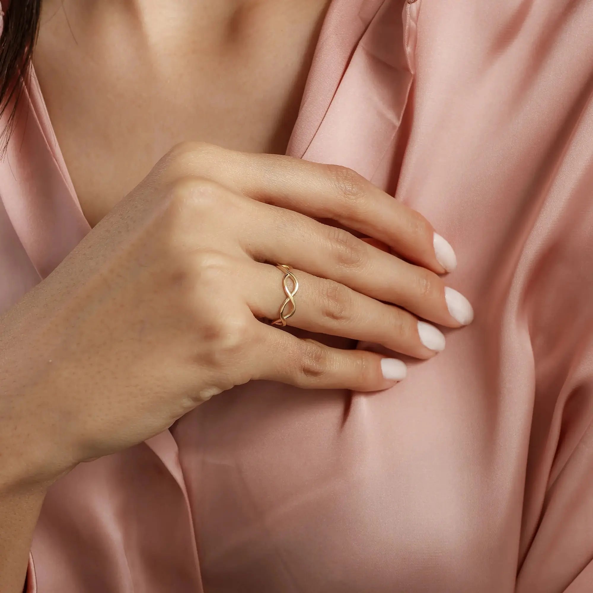 14 Ayar Altın Sonsuzluk Mini Yüzük