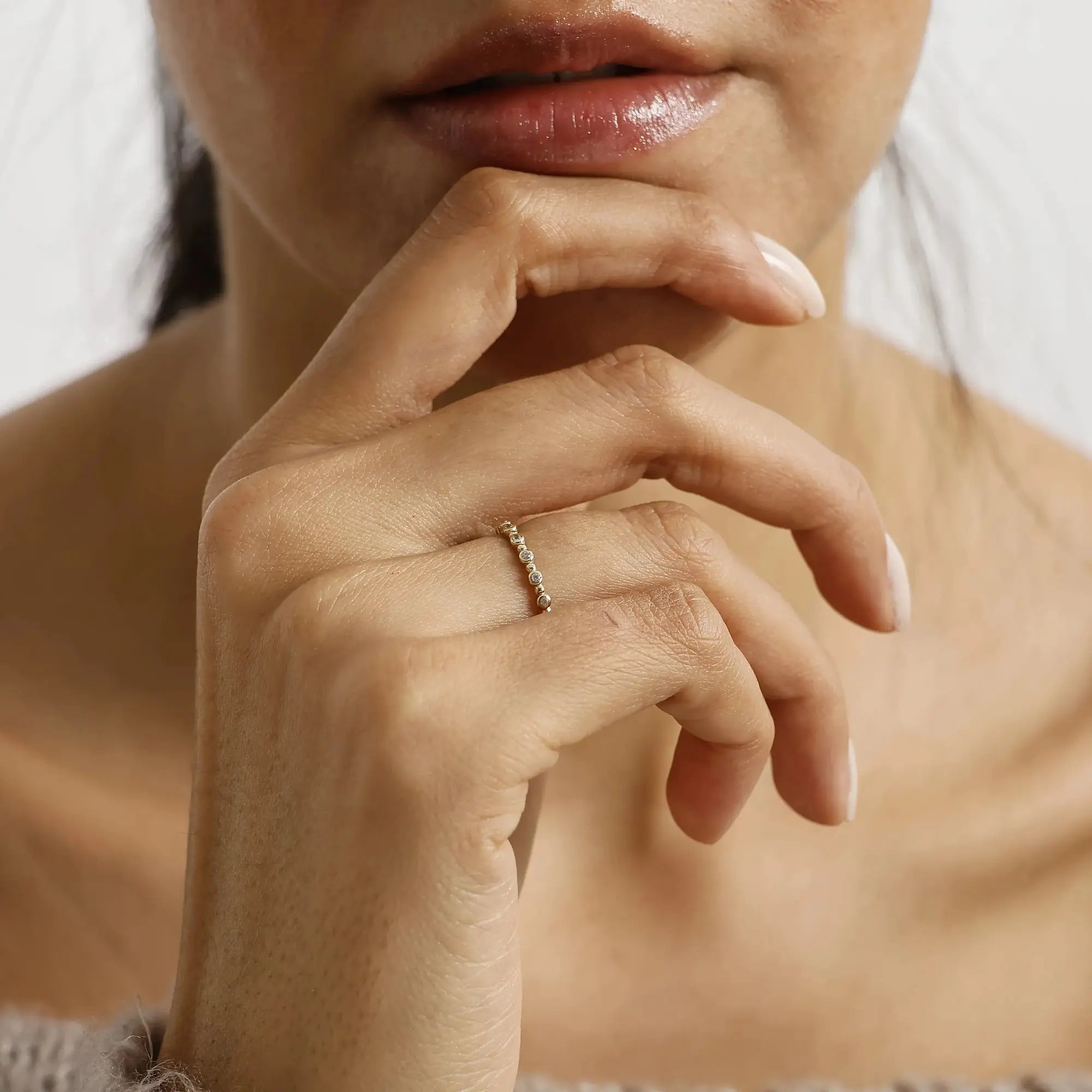 14 Ayar Altın Taşlı Mini Yüzük