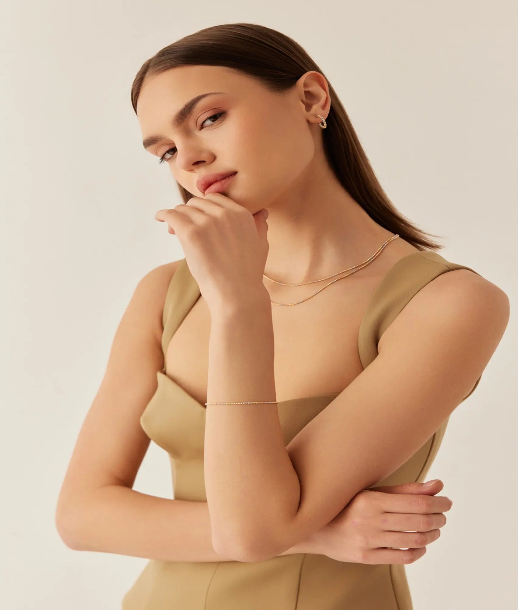 14 Ayar Altın Üç Renkli Dorika Bileklik