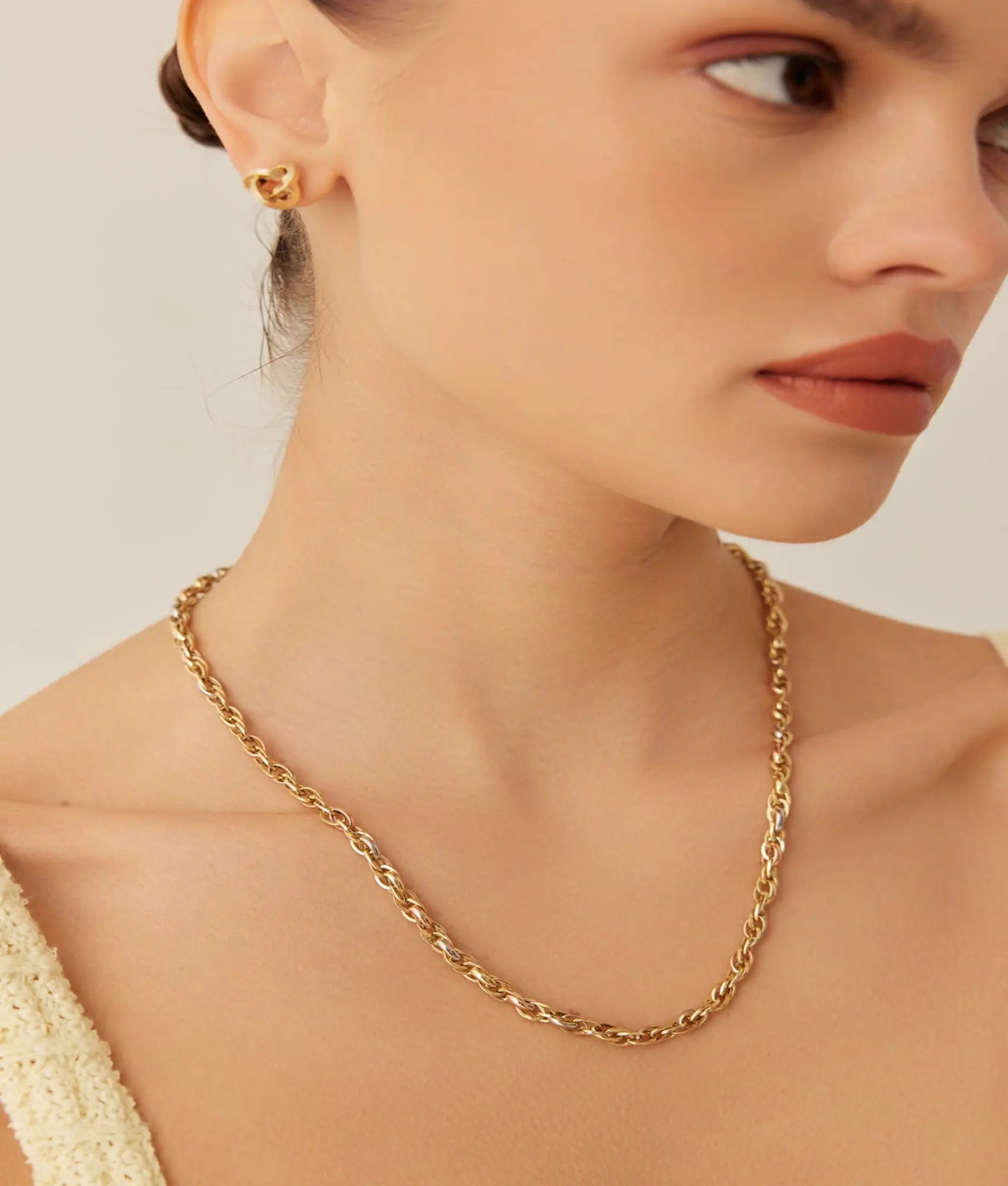 14 Ayar Altın Üç Renkli Zincir