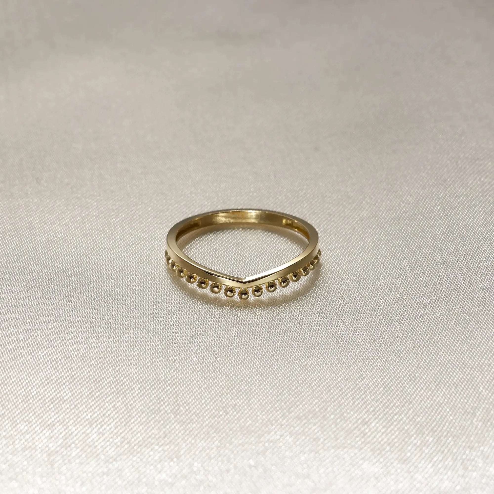 14 Ayar Altın V Figürlü Mini Yüzük