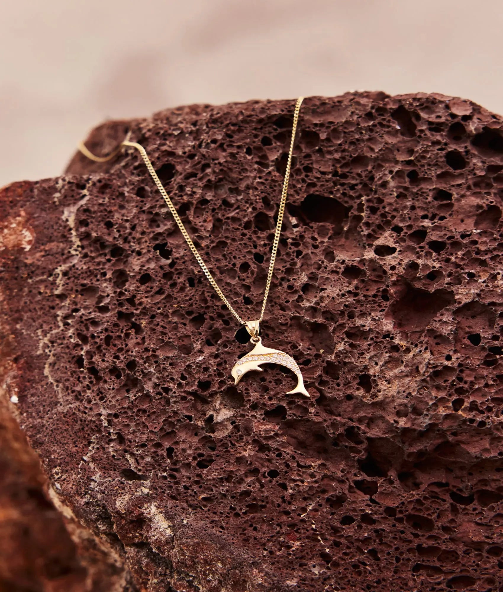 14 Ayar Altın Yunus Balığı Kolye