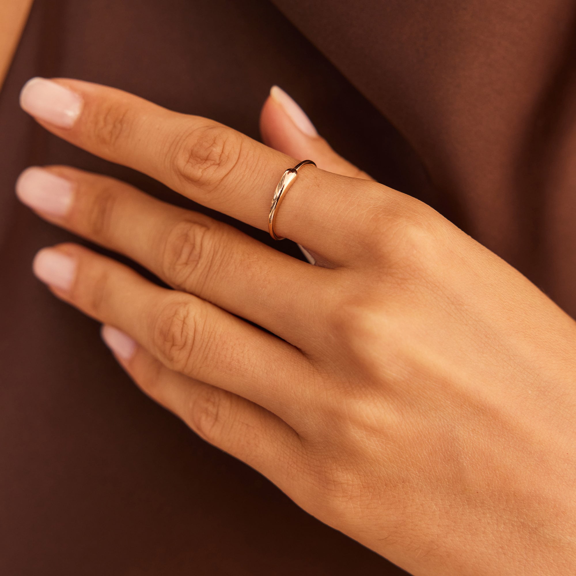 14 Ayar Rose Altın Damla Yüzük