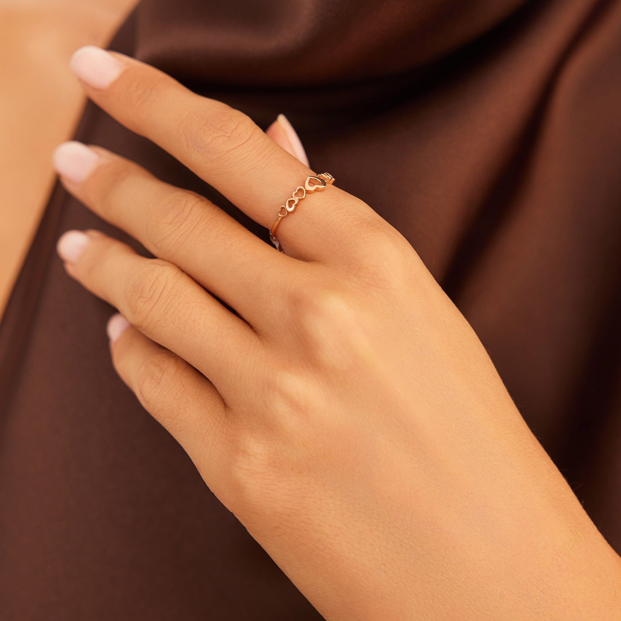 14 Ayar Rose Altın Minik Kalpli Yüzük