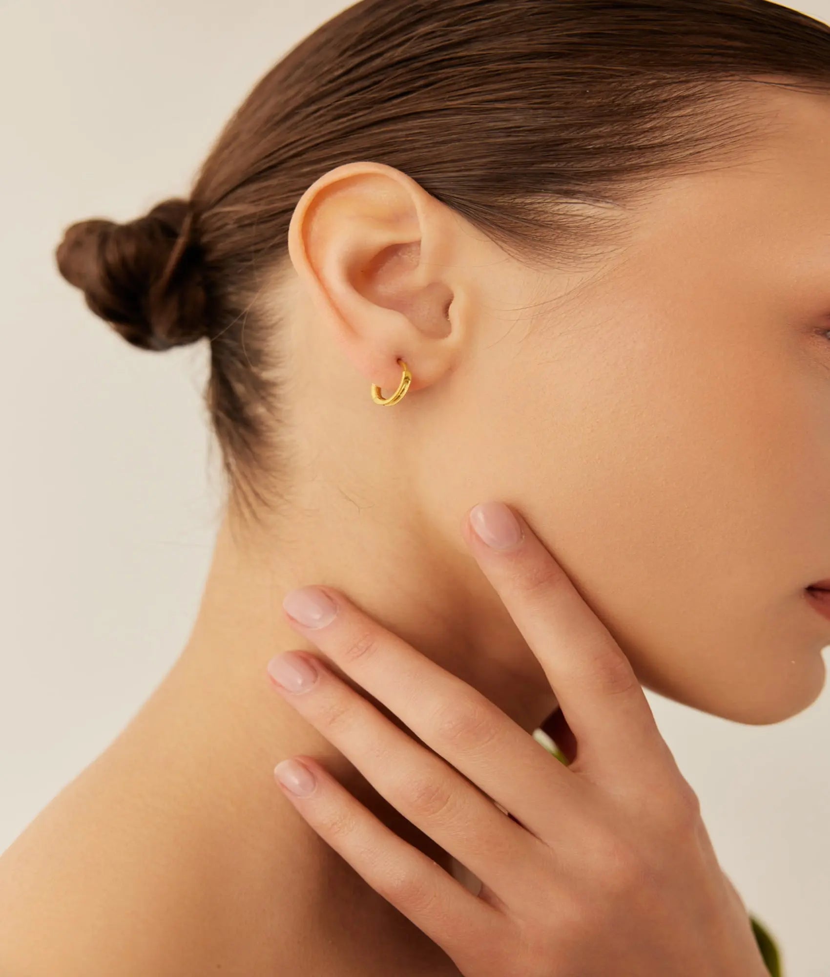 2 mm 14 Ayar Altın Ajda Halka Küpe 1,4 cm