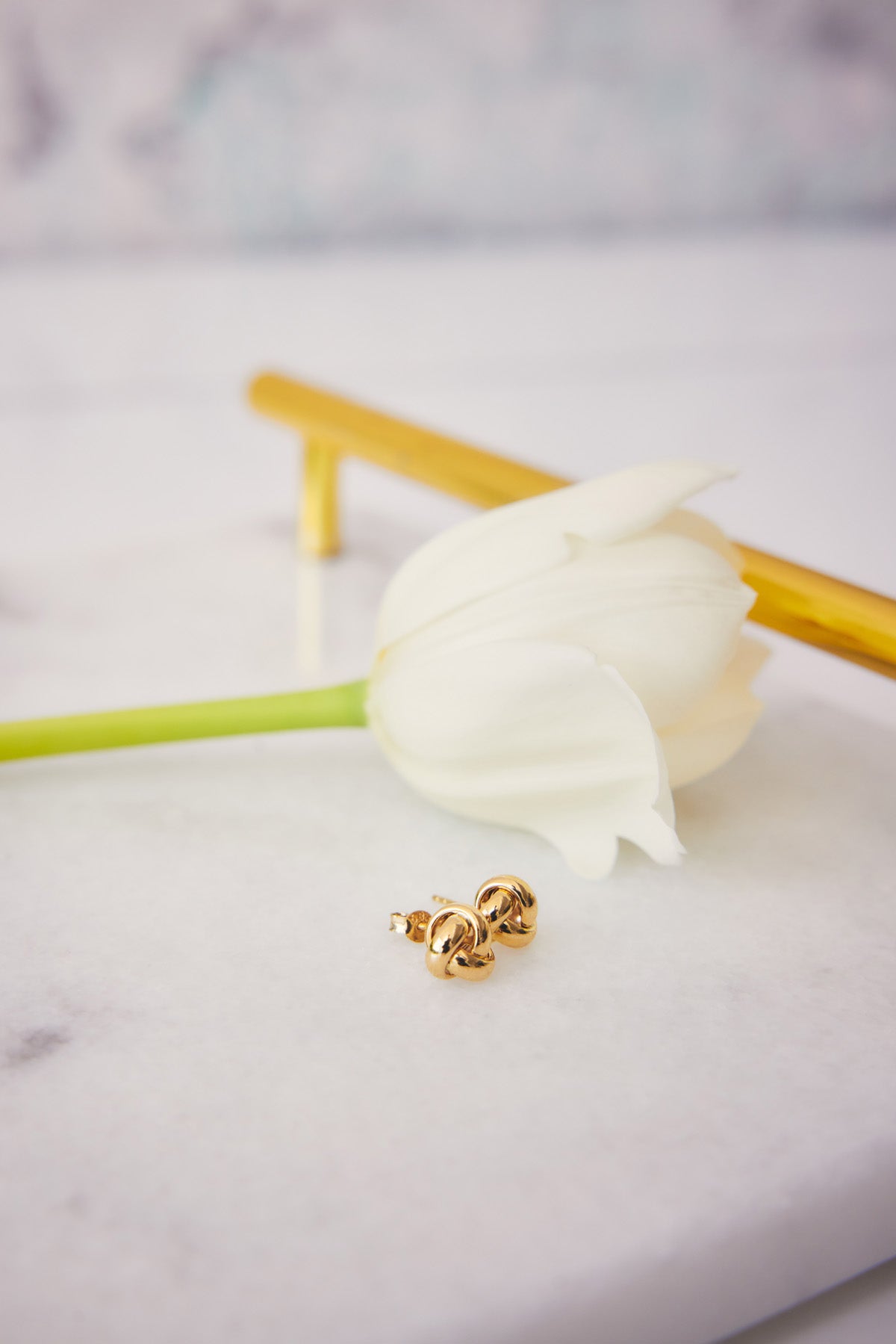 14 Ayar Altın Düğüm Küpe 0,8 Cm