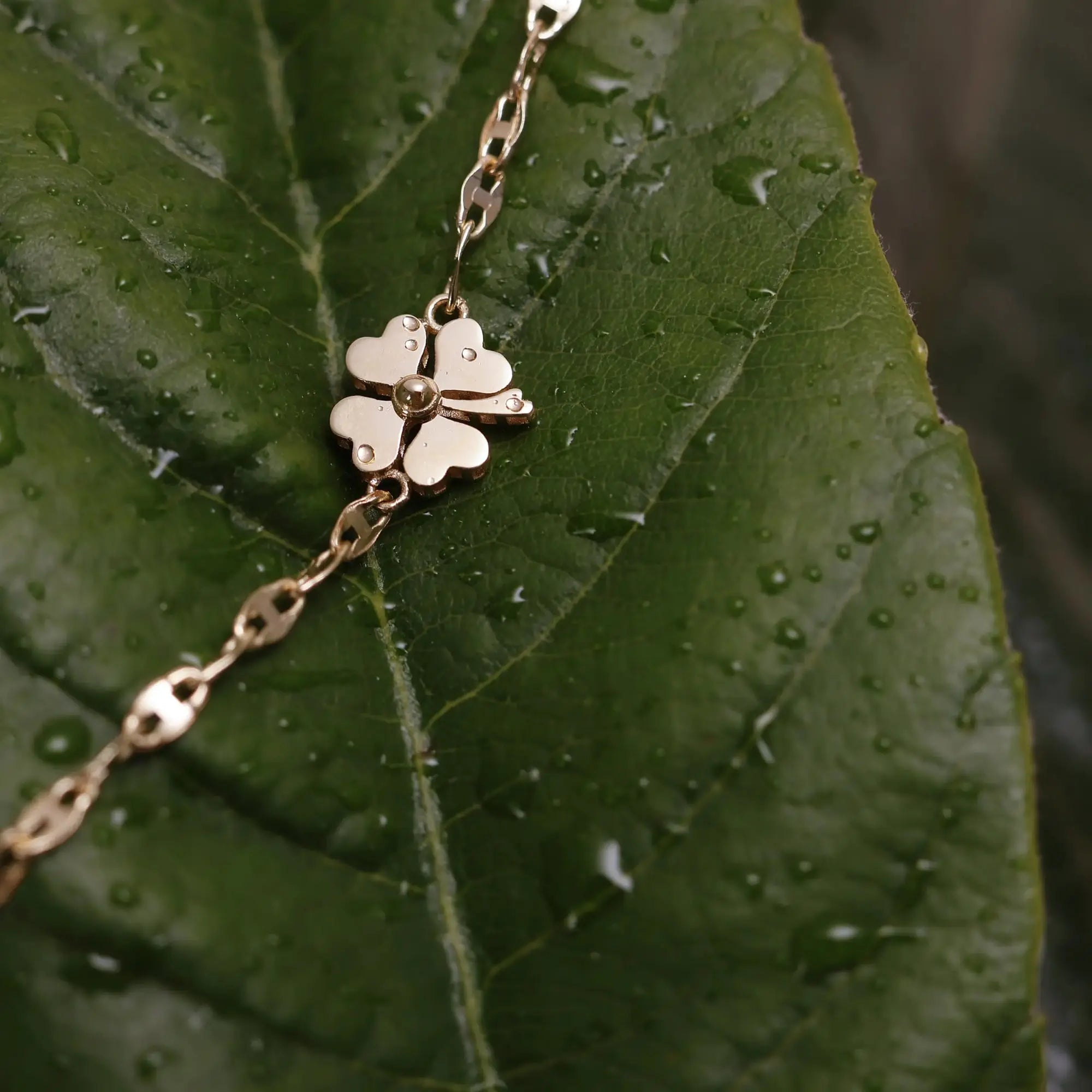 14 Ayar Altın Yonca Figür Bileklik