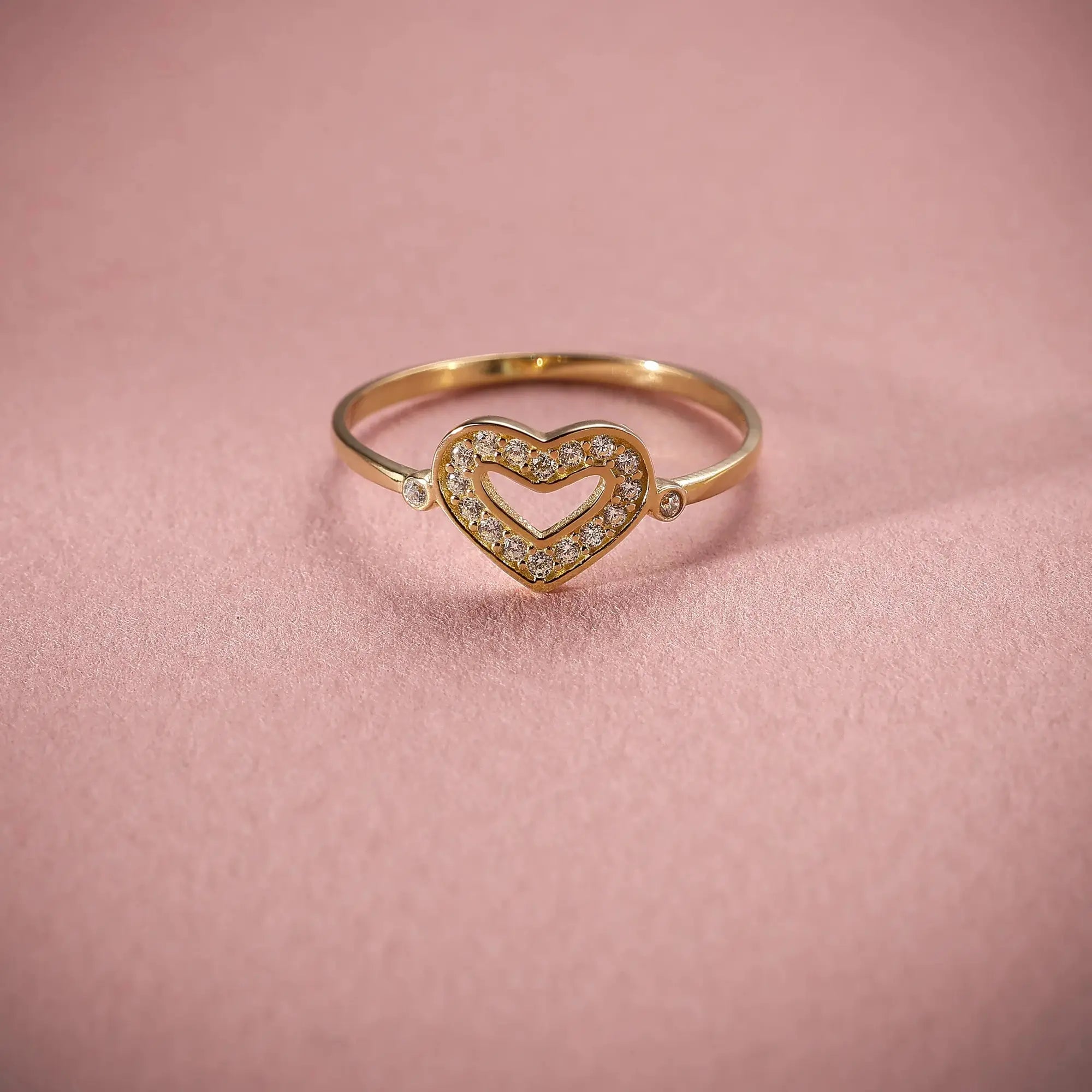 14 Ayar Altın Çift Kalp Mini Yüzük