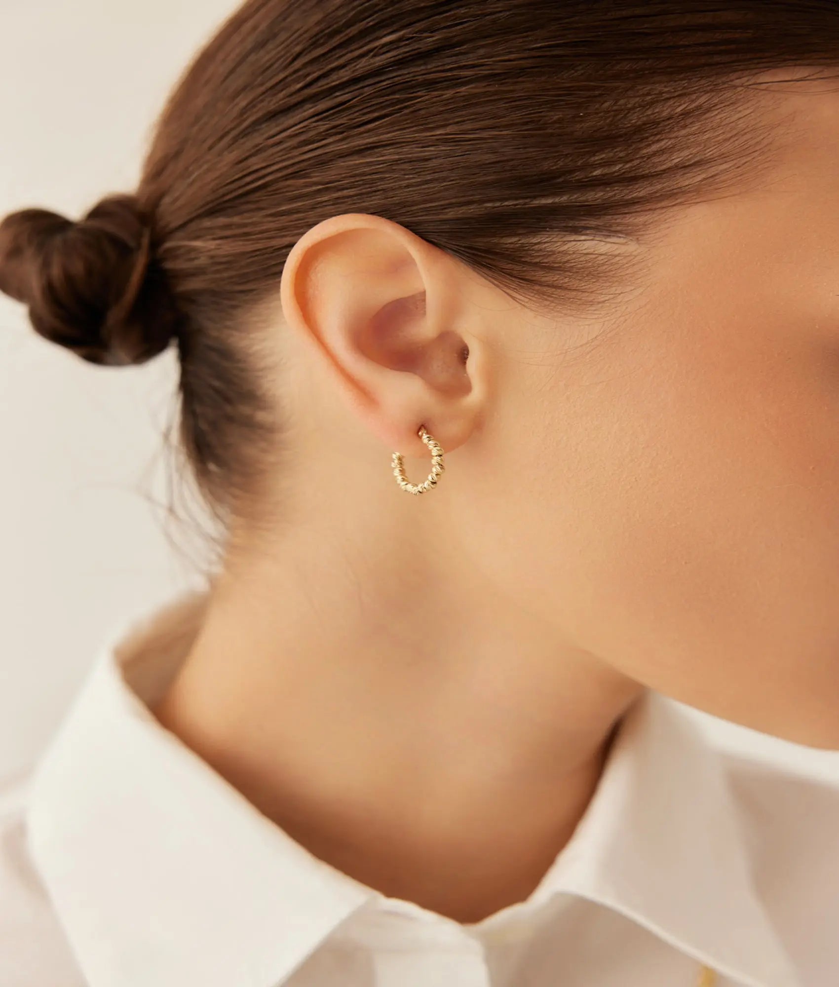 14 Ayar Altın Dorika Toplu Halka Küpe