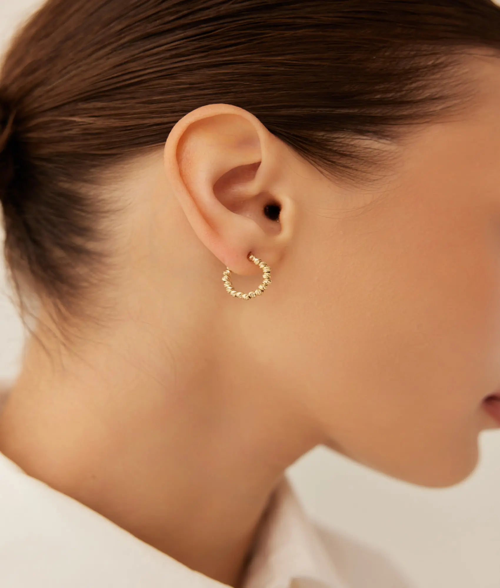 14 Ayar Altın Dorika Toplu Halka Küpe