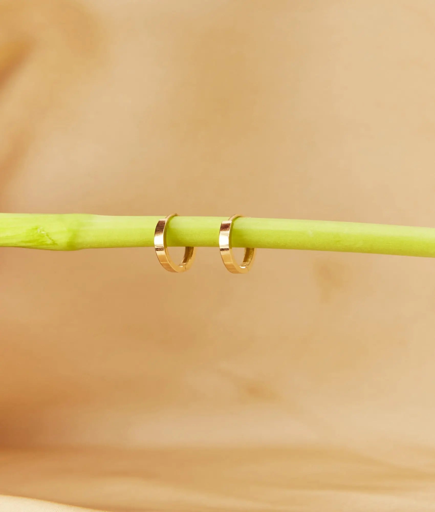 14 Ayar Altın Düz Halka Küpe 1,5 cm