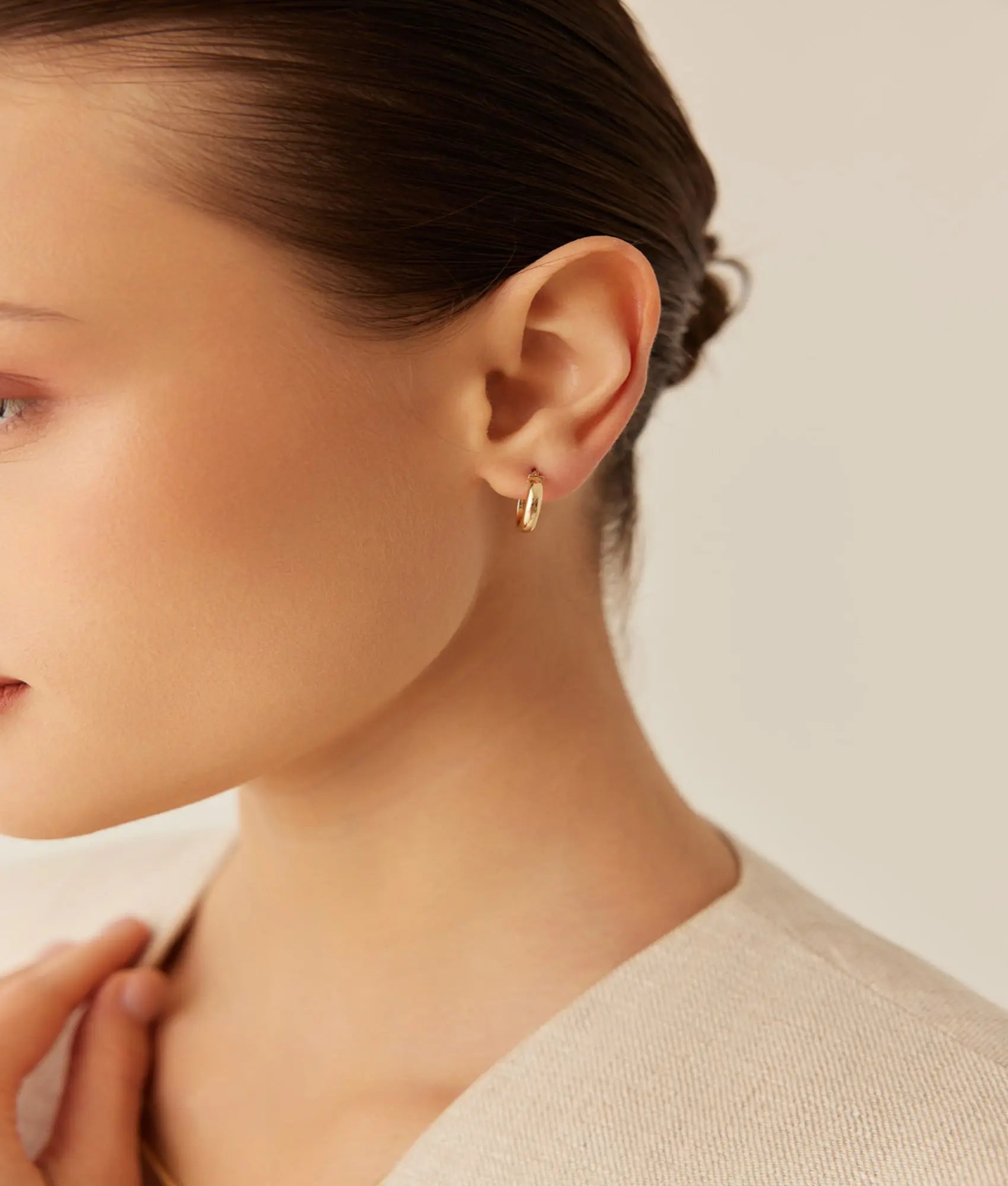 14 Ayar Altın Halka Küpe 1,3 cm