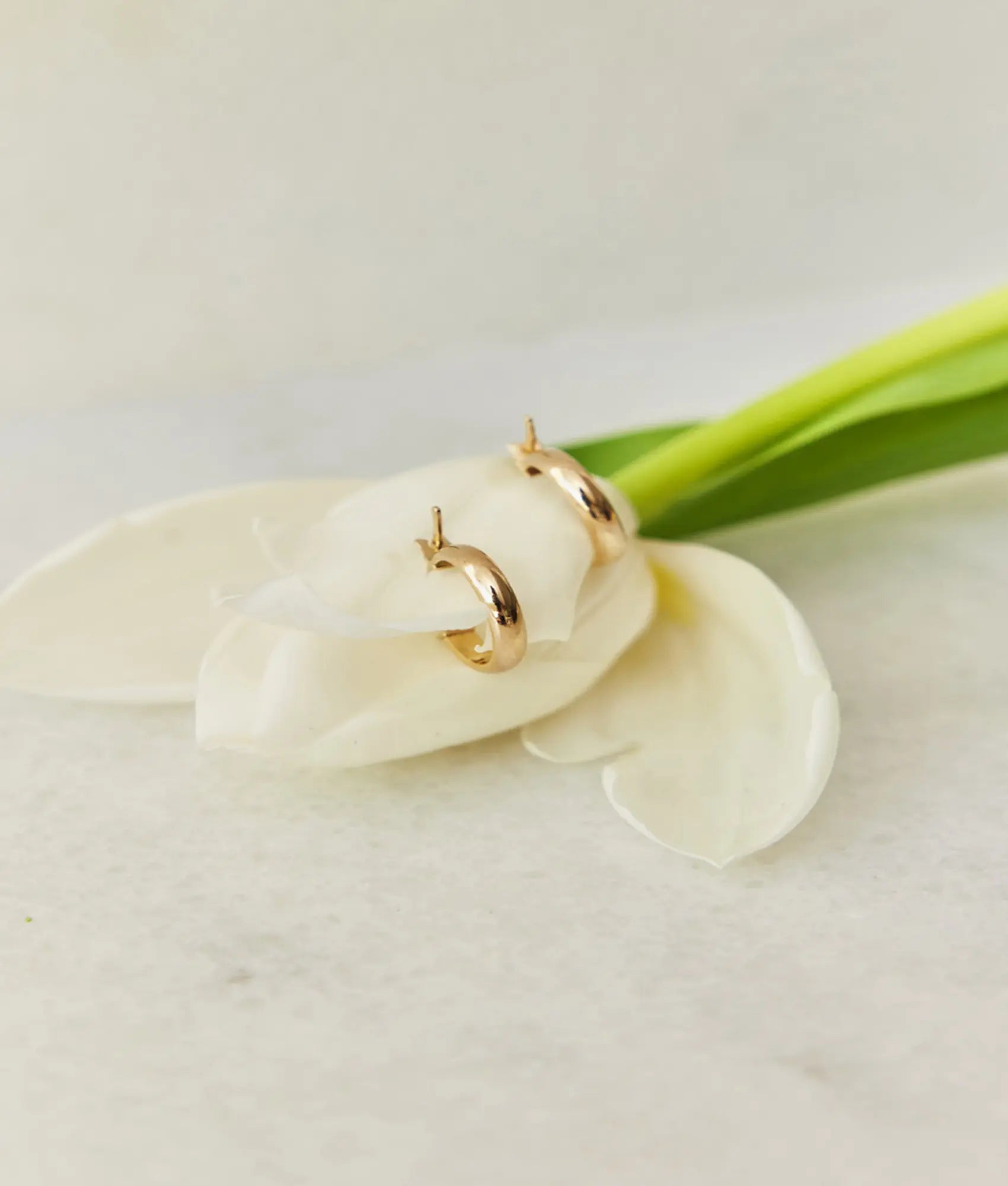 14 Ayar Altın Halka Küpe Gizli Kilitli 1,2 cm