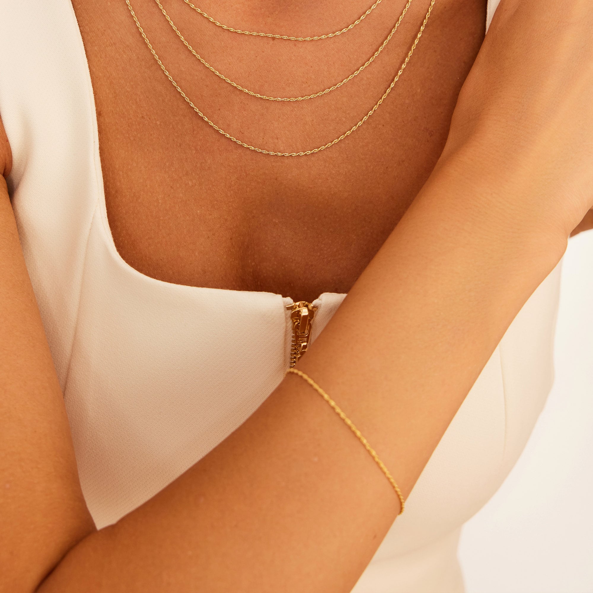 14 Ayar Altın İnce Halat Bileklik 1,30 Mm