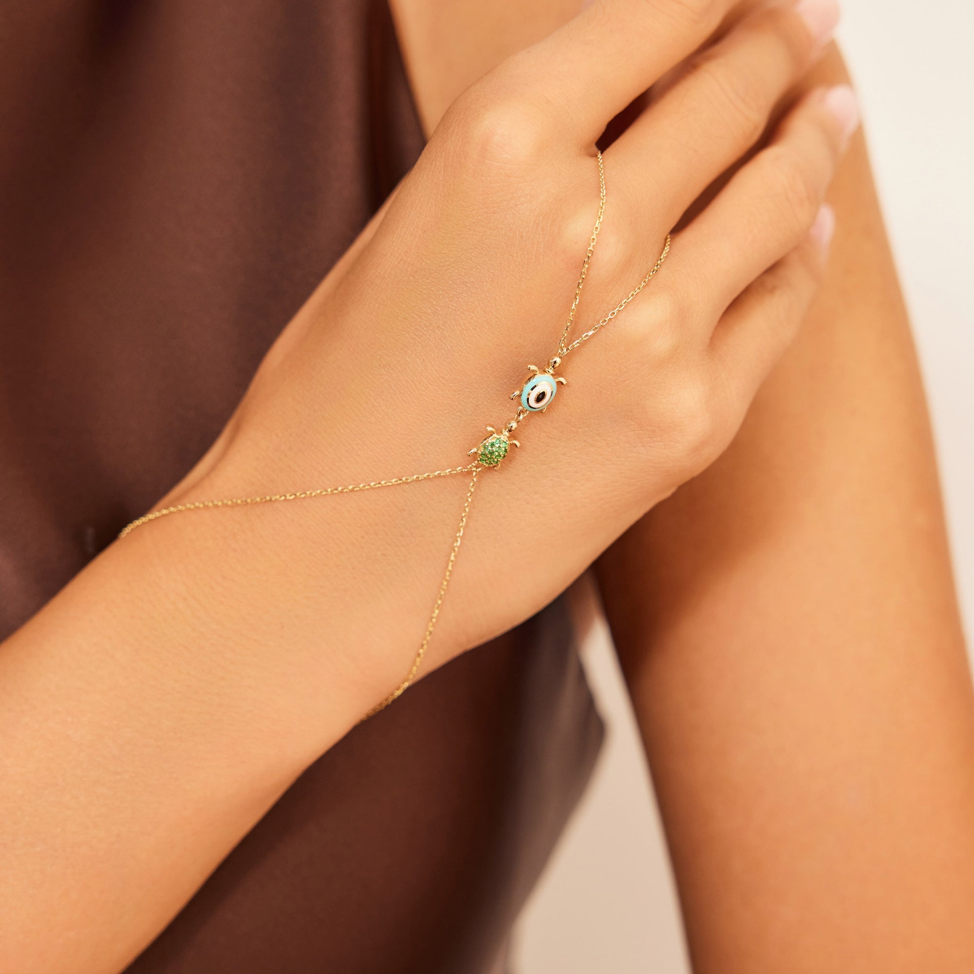 14 Ayar Altın Kaplumbağa Şahmeran Bileklik