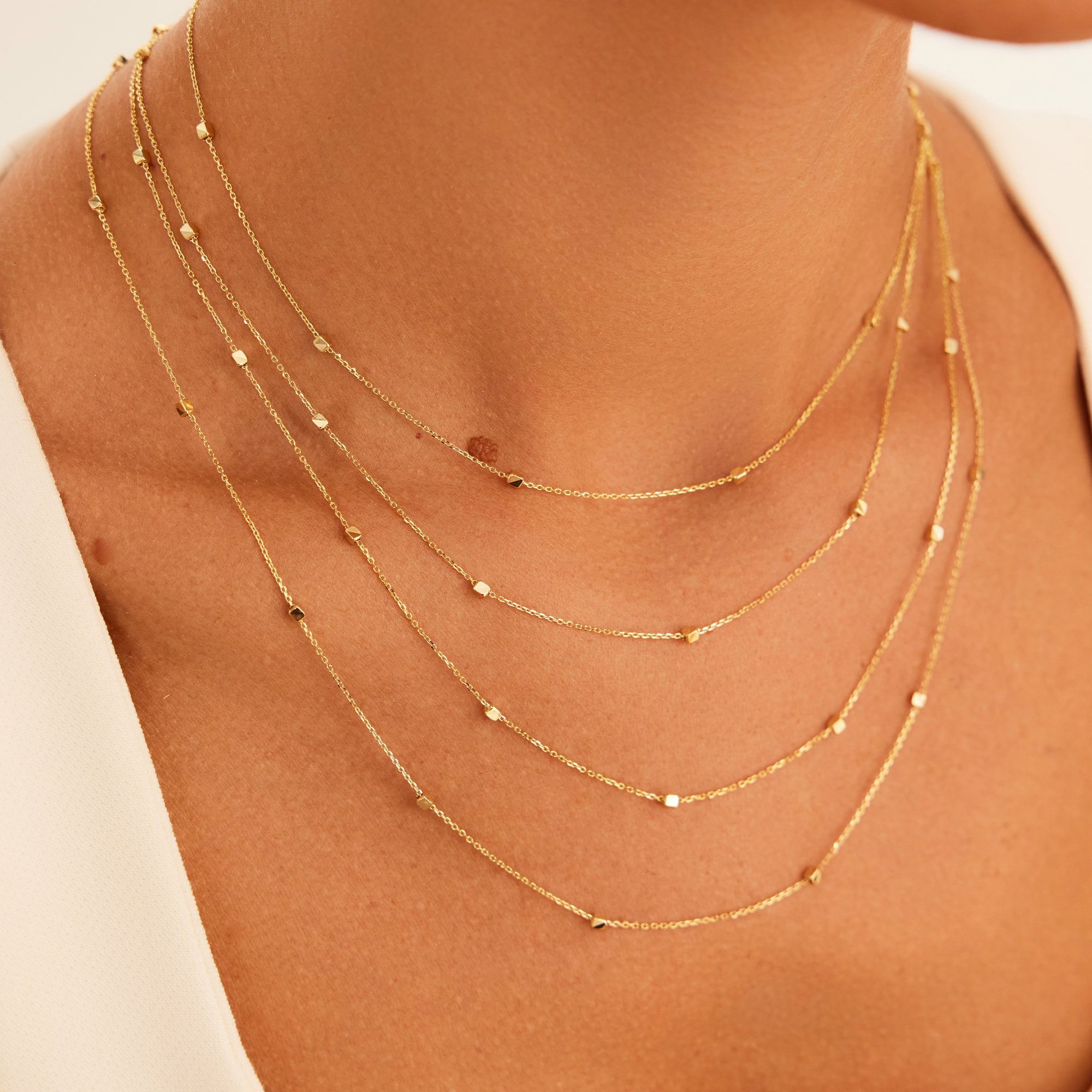 14 Ayar Altın Küp Zincir