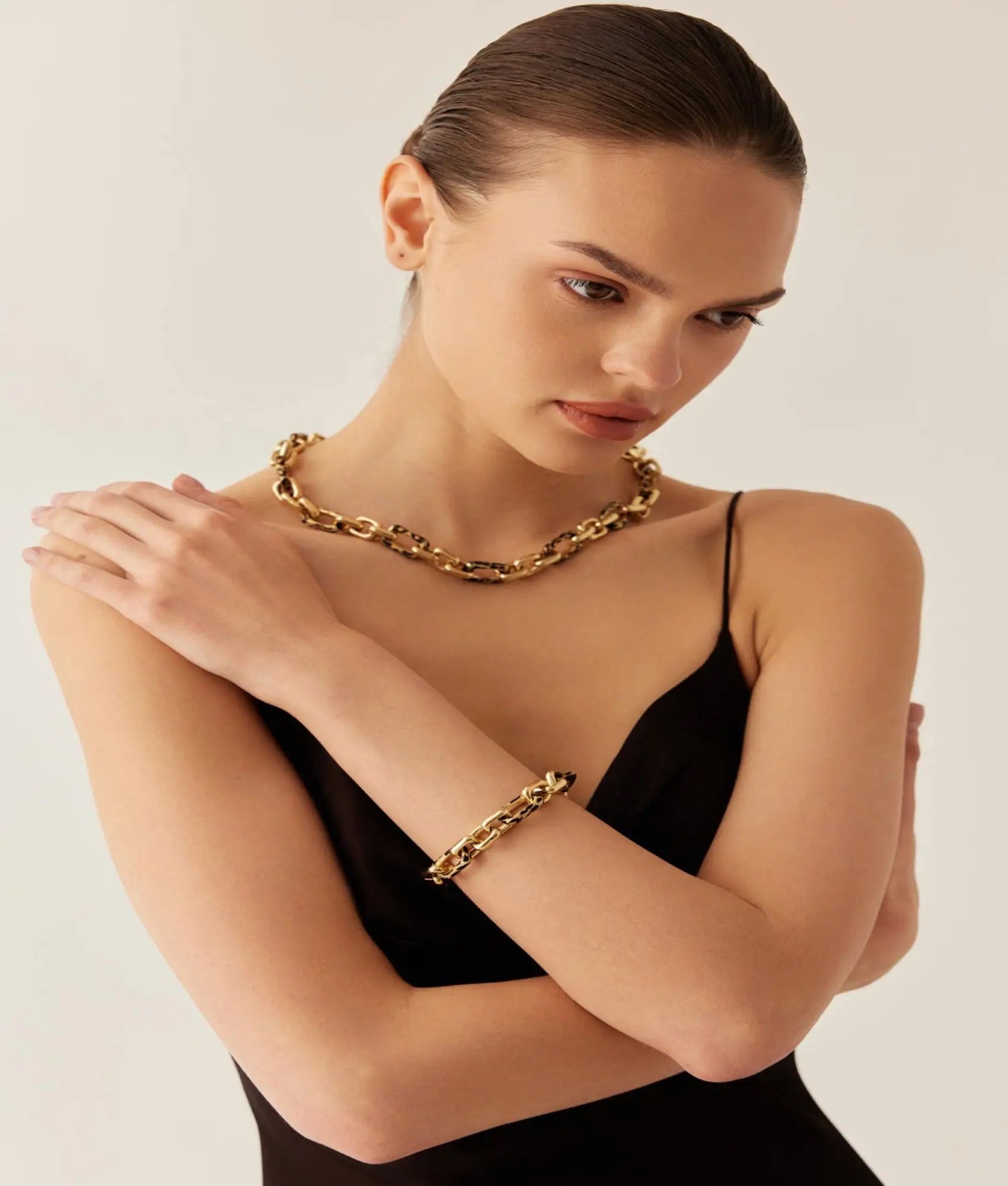 14 Ayar Altın Leopar Bileklik