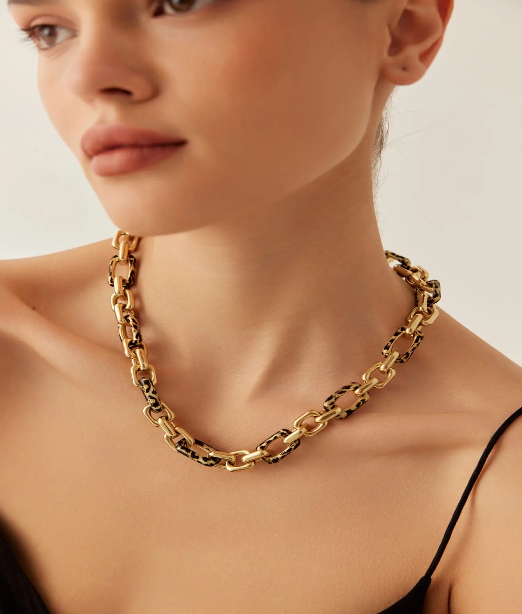 14 Ayar Altın Leopar Zincir