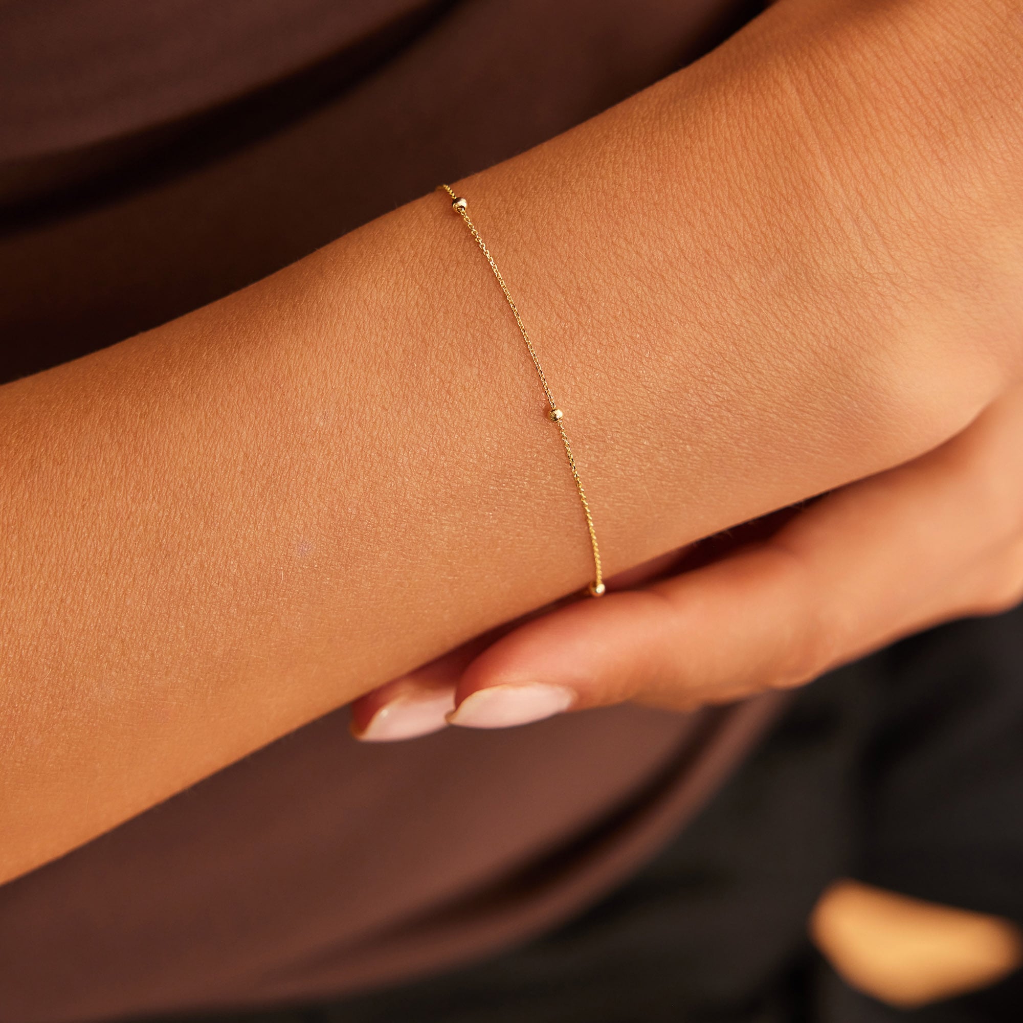 14 Ayar Altın Minik Toplu Bileklik