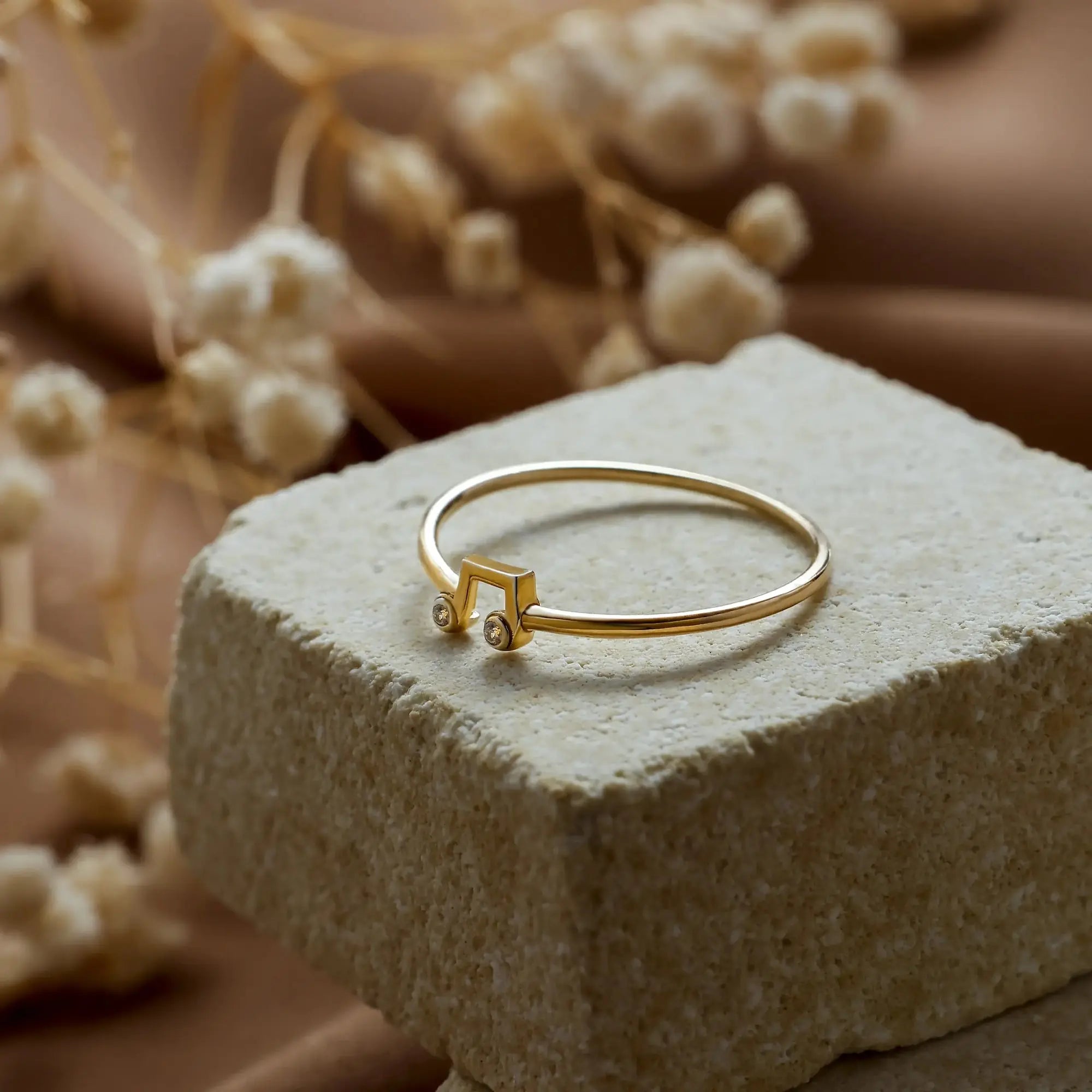 14 Ayar Altın Nota Mini Yüzük