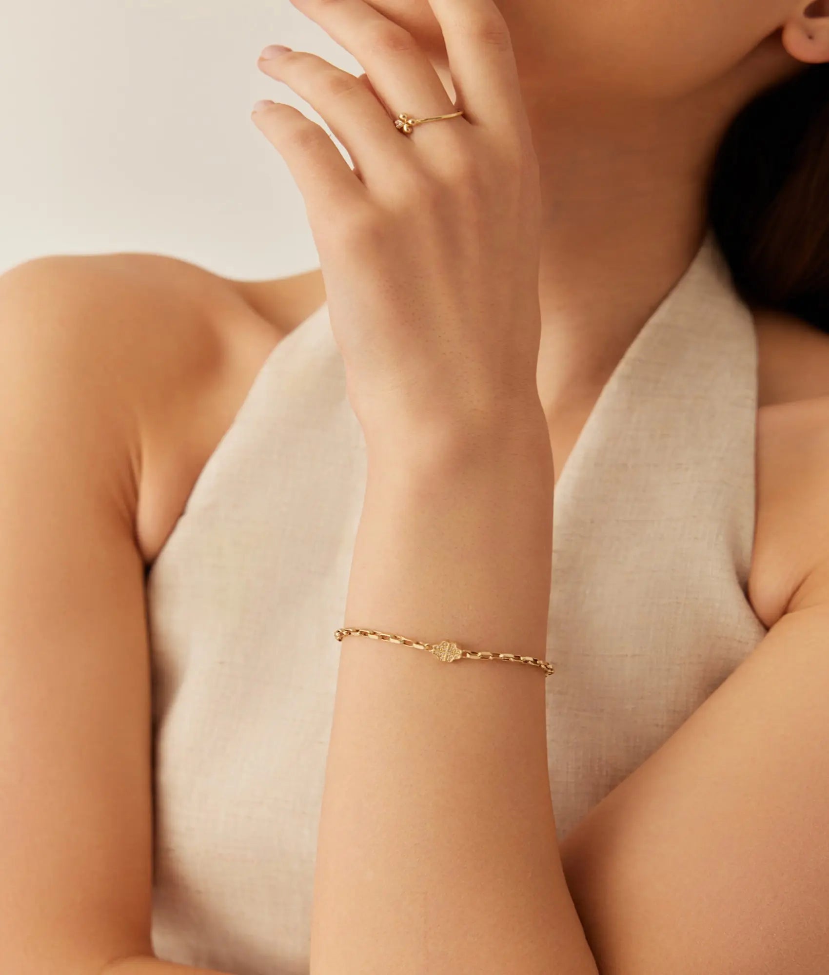 14 Ayar Altın Şans Tılsımı Bileklik