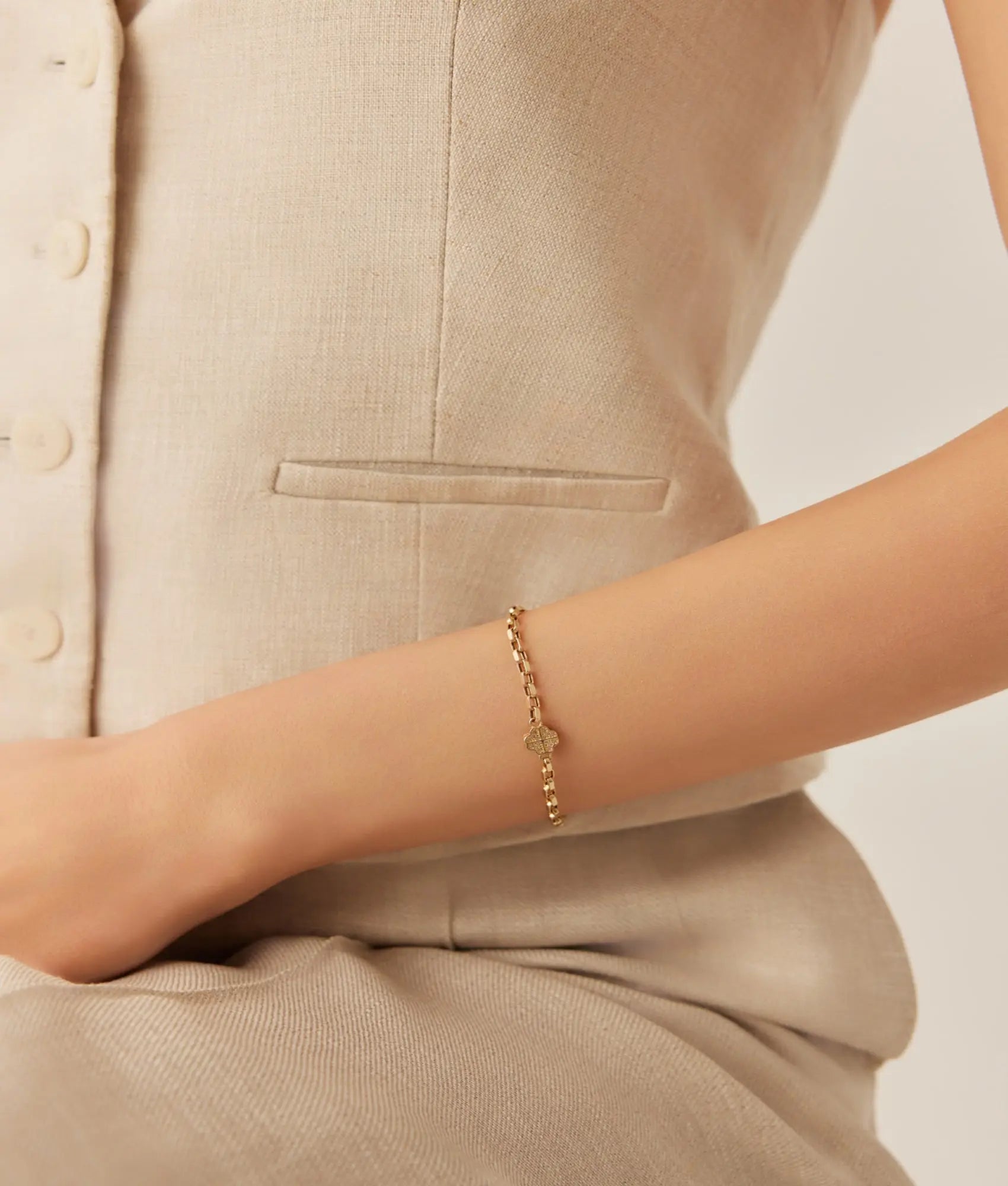 14 Ayar Altın Şans Tılsımı Bileklik