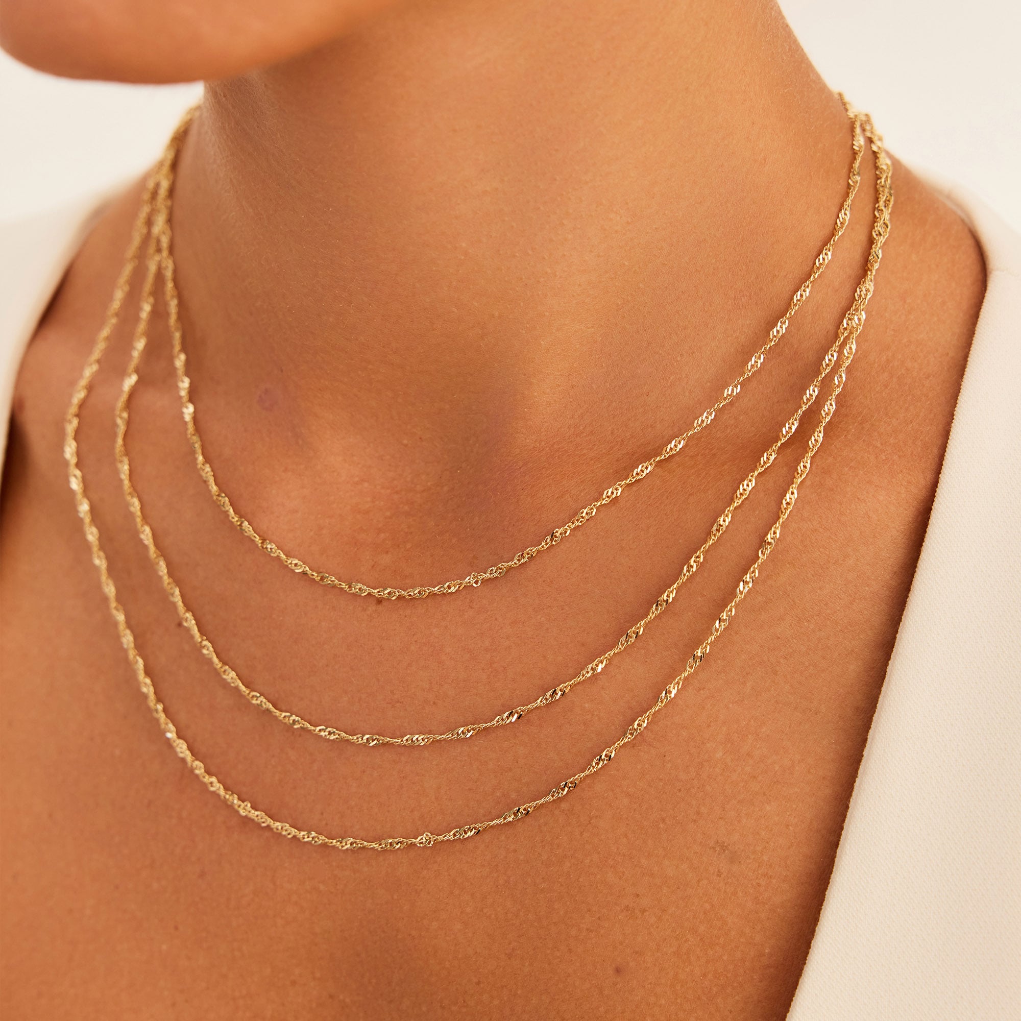 14 Ayar Altın Singapur Zincir 2 mm